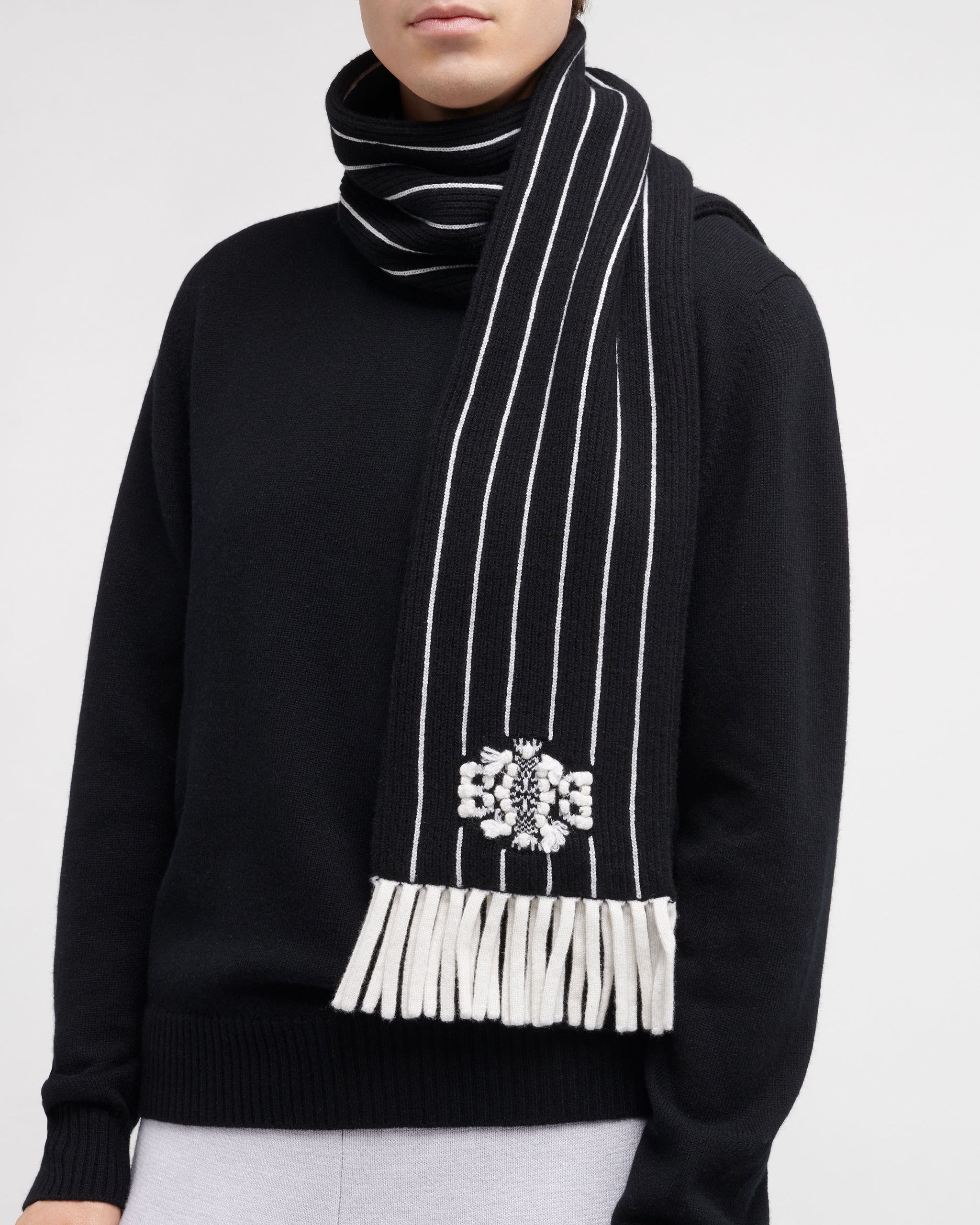 Cashmere striped scarf | Barrie - Barrie