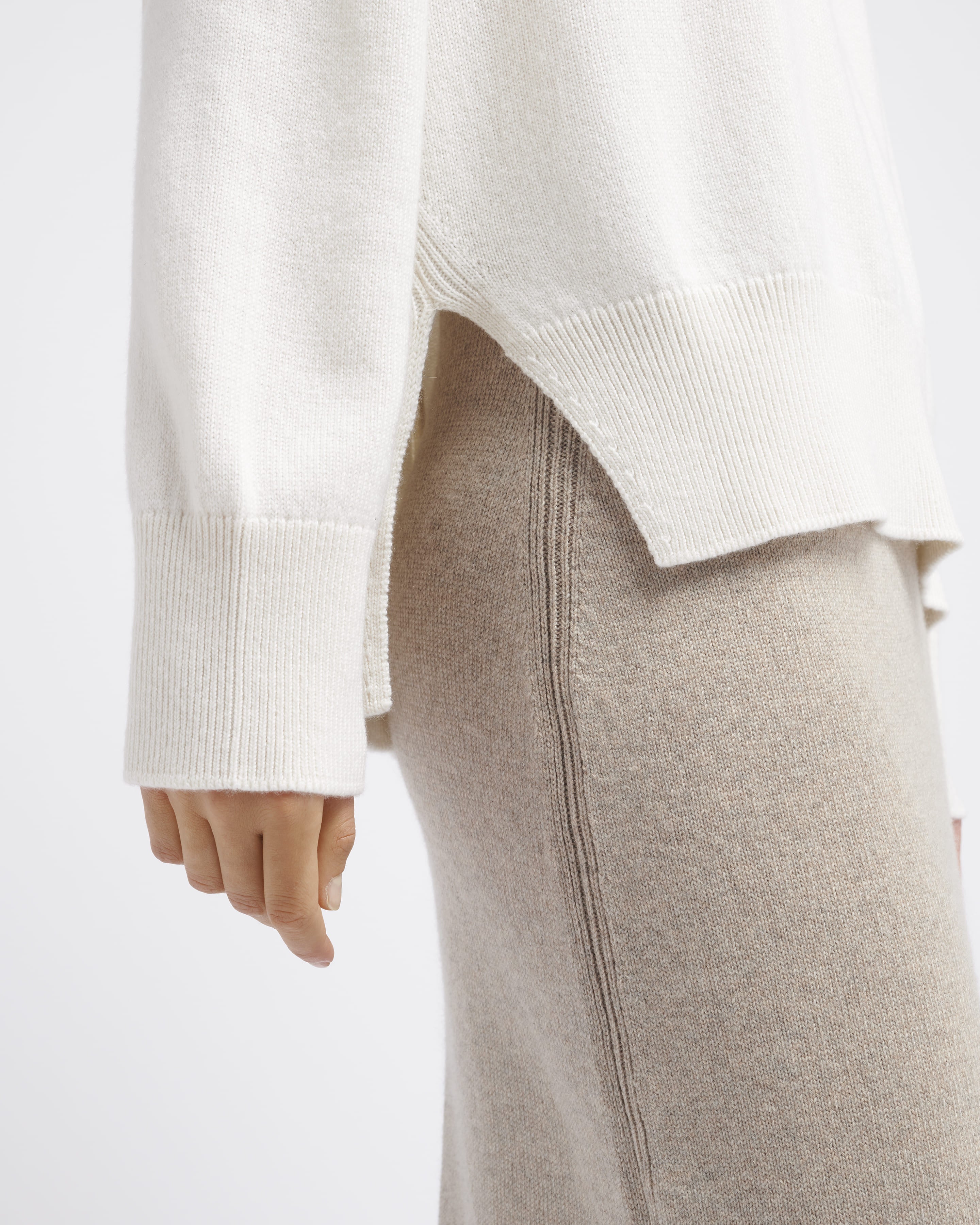 トップス CALVAIRE FW15-16 MADE IN PARIS CACHEMIRE Trench coat with rhinestone collar white / beige For Women