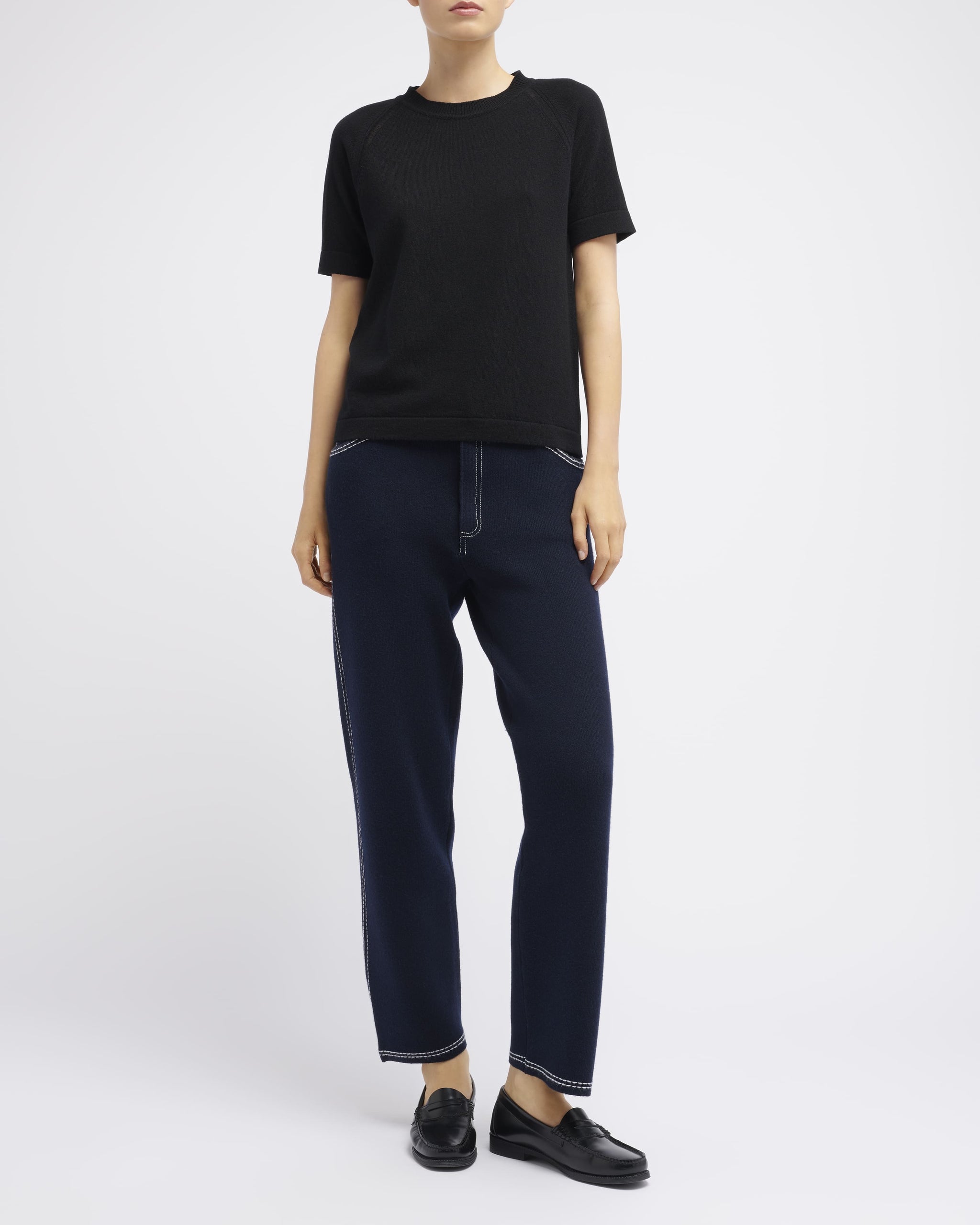 캐시미어 반소매 탑 | Barrie - Barrie