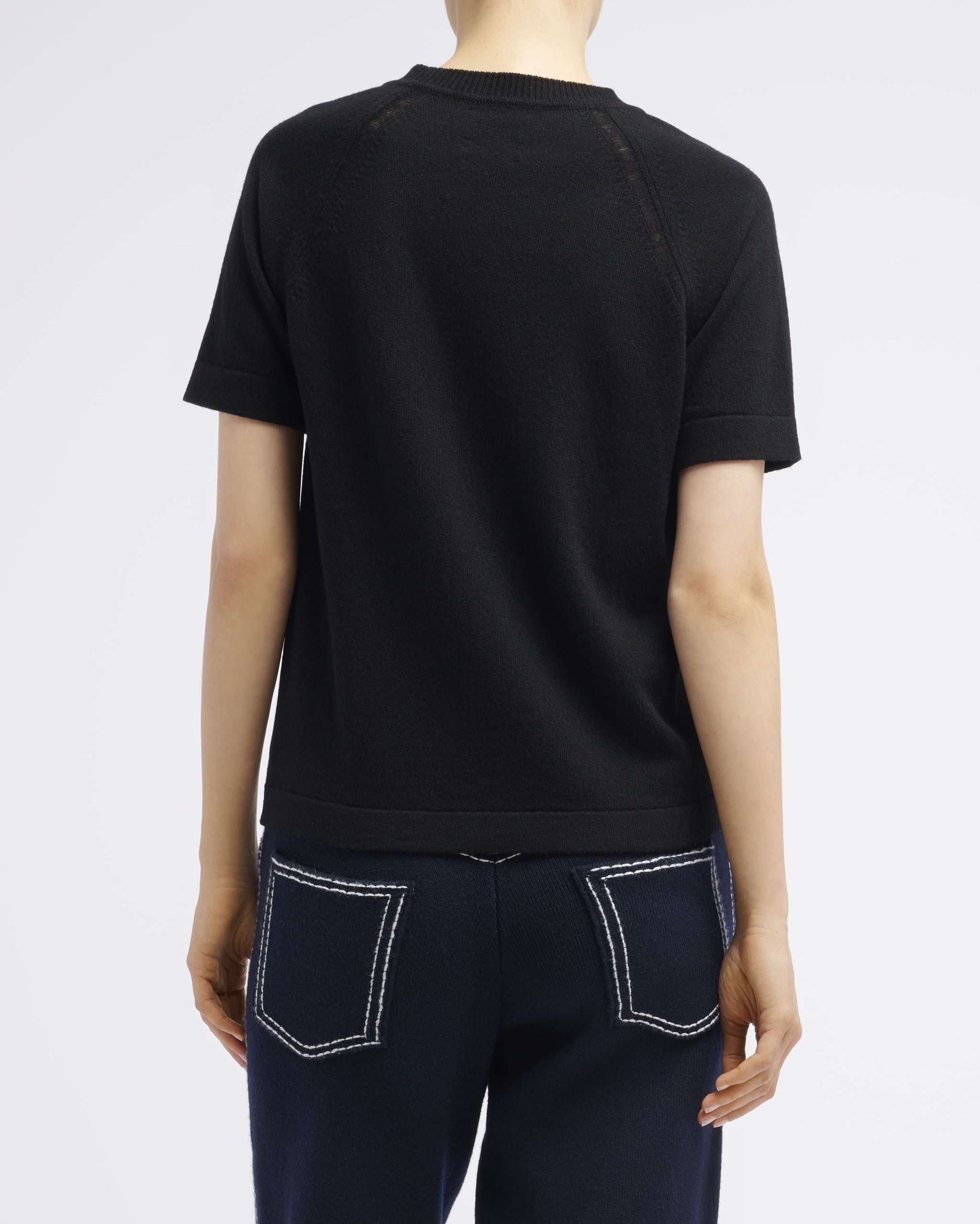 캐시미어 반소매 탑 | Barrie - Barrie