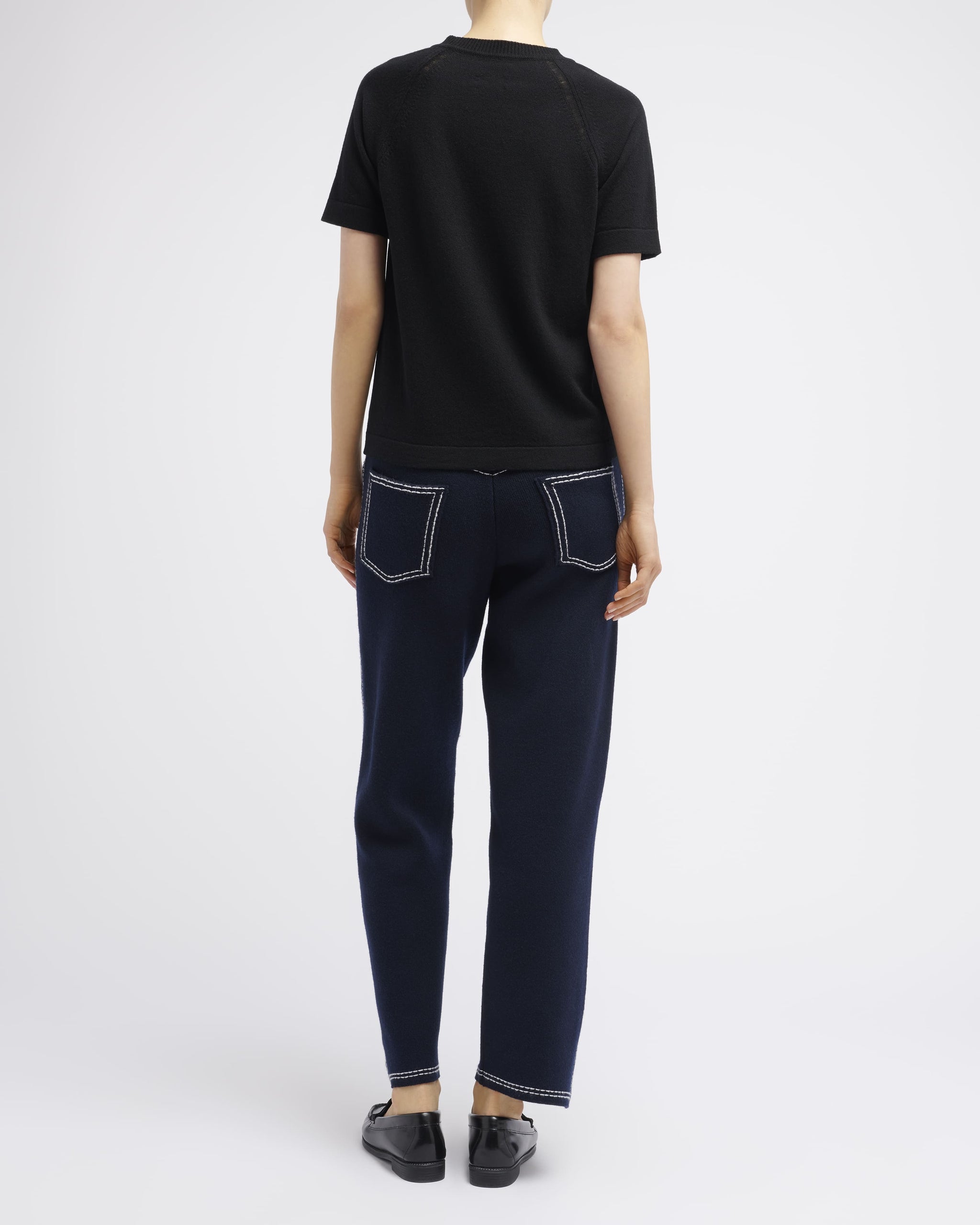 캐시미어 반소매 탑 | Barrie - Barrie