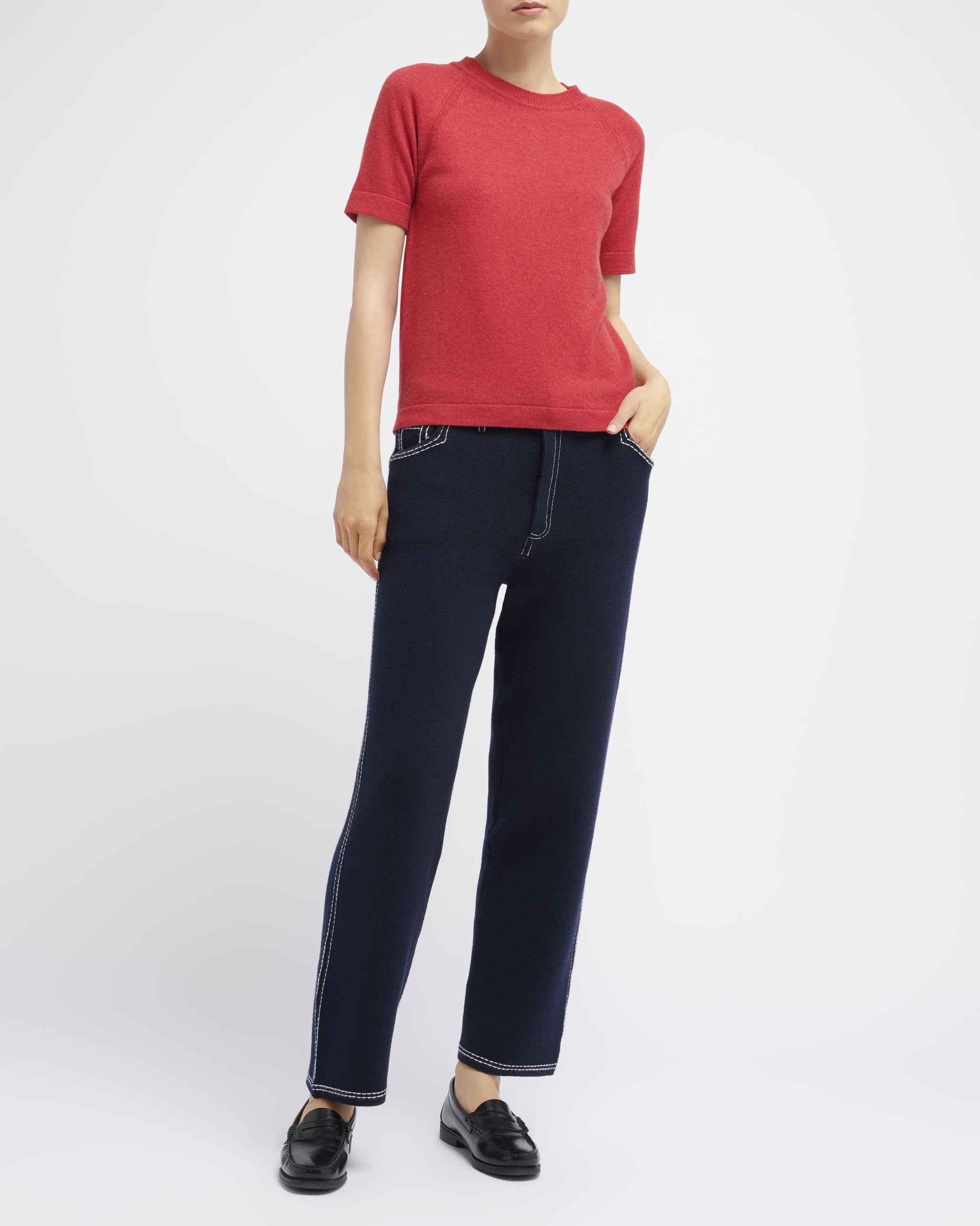 Cashmere short sleeved top | Barrie - Barrie