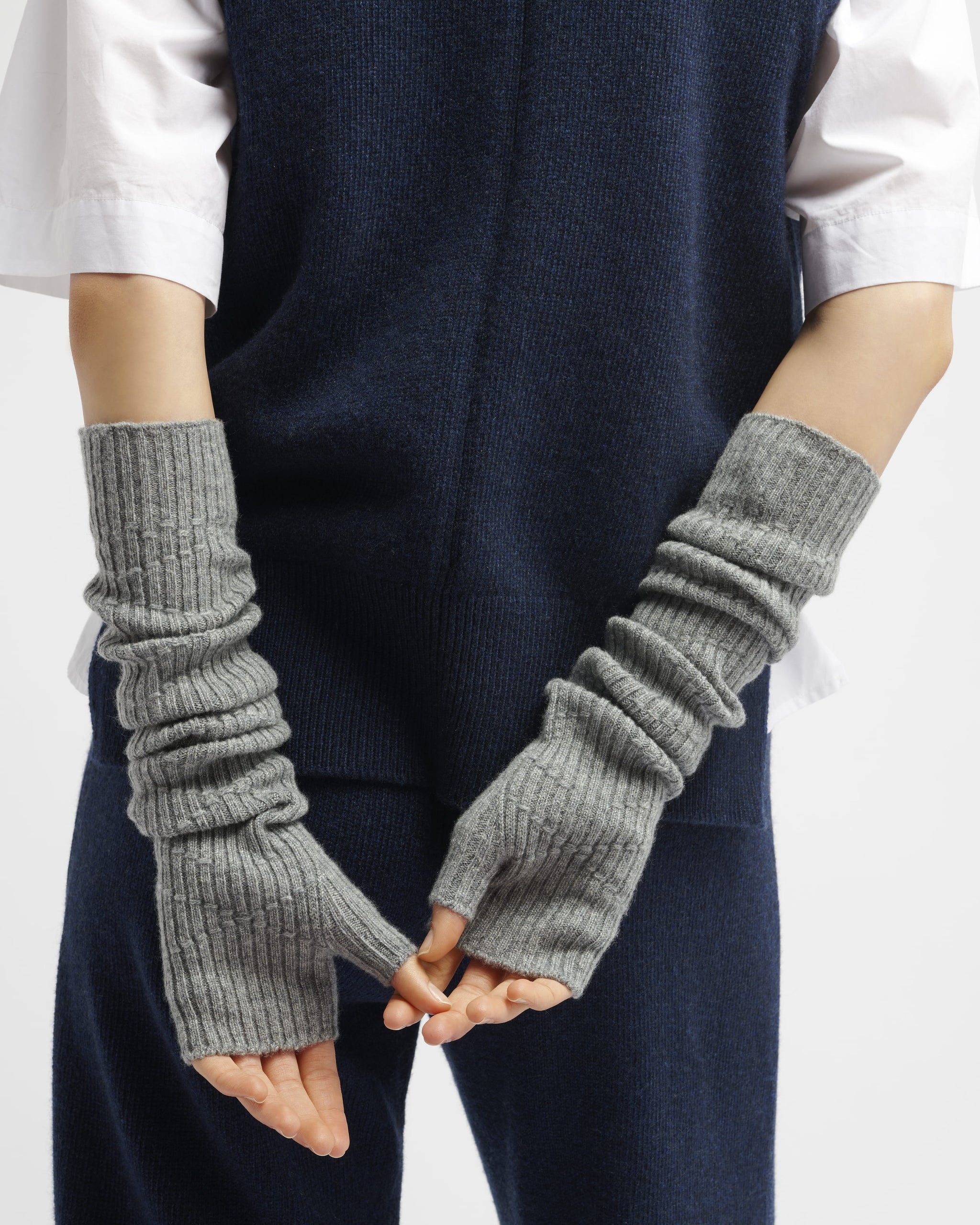 Long cashmere fingerless gloves | Barrie - Barrie