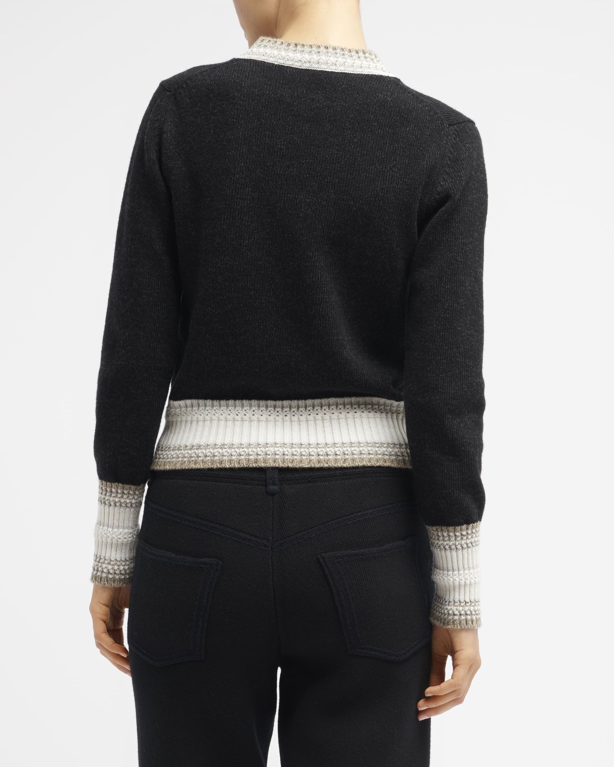 Pull chiné col V en cachemire | Barrie - Barrie