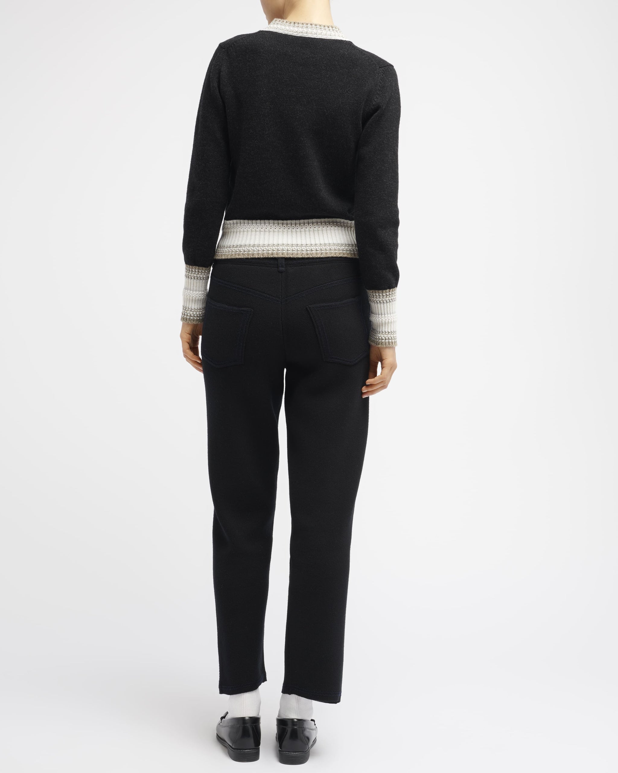 Pull chiné col V en cachemire | Barrie - Barrie