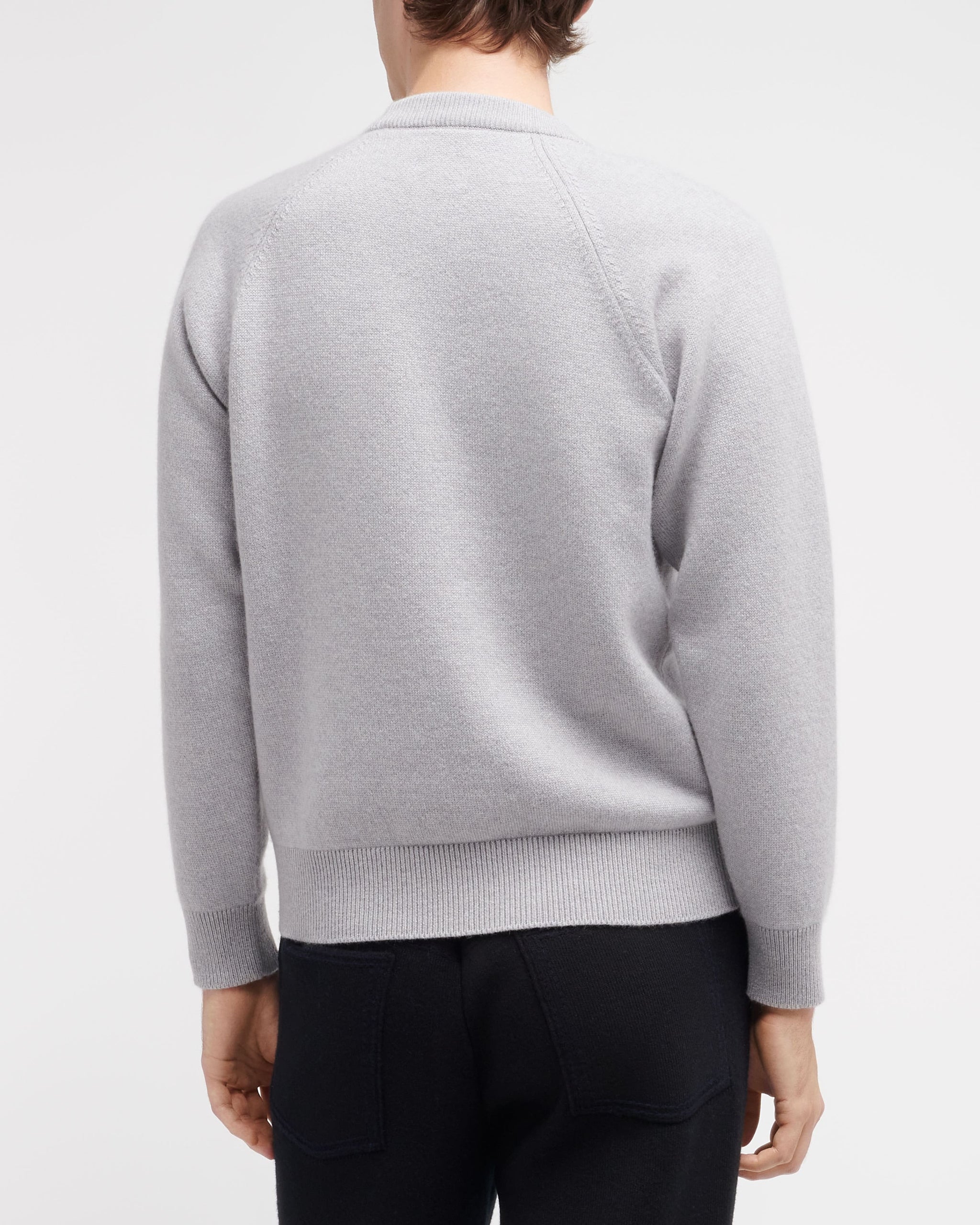 Jumper with a flower motif in cashmere and cotton