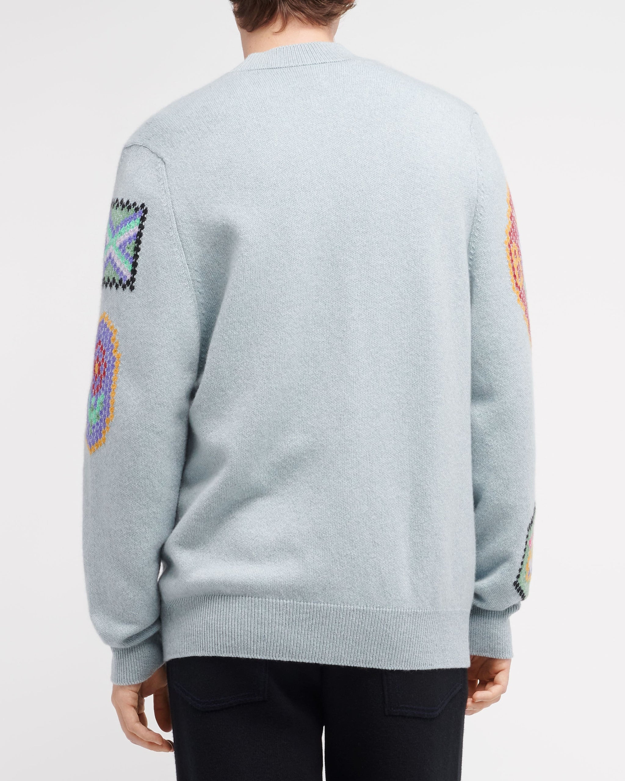 Cardigan col V en cachemire à symboles écossais | Barrie - Barrie