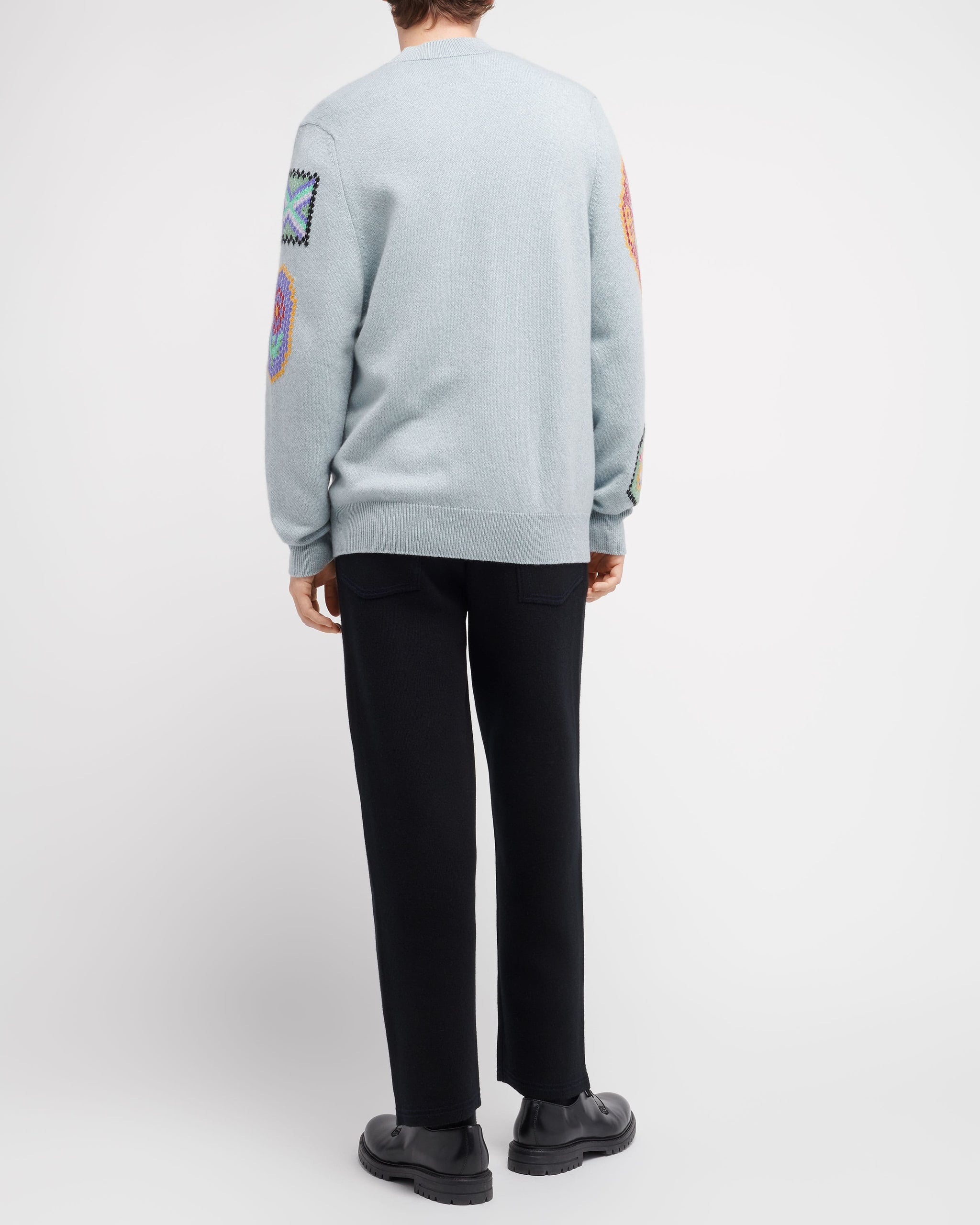 Cardigan col V en cachemire à symboles écossais | Barrie - Barrie