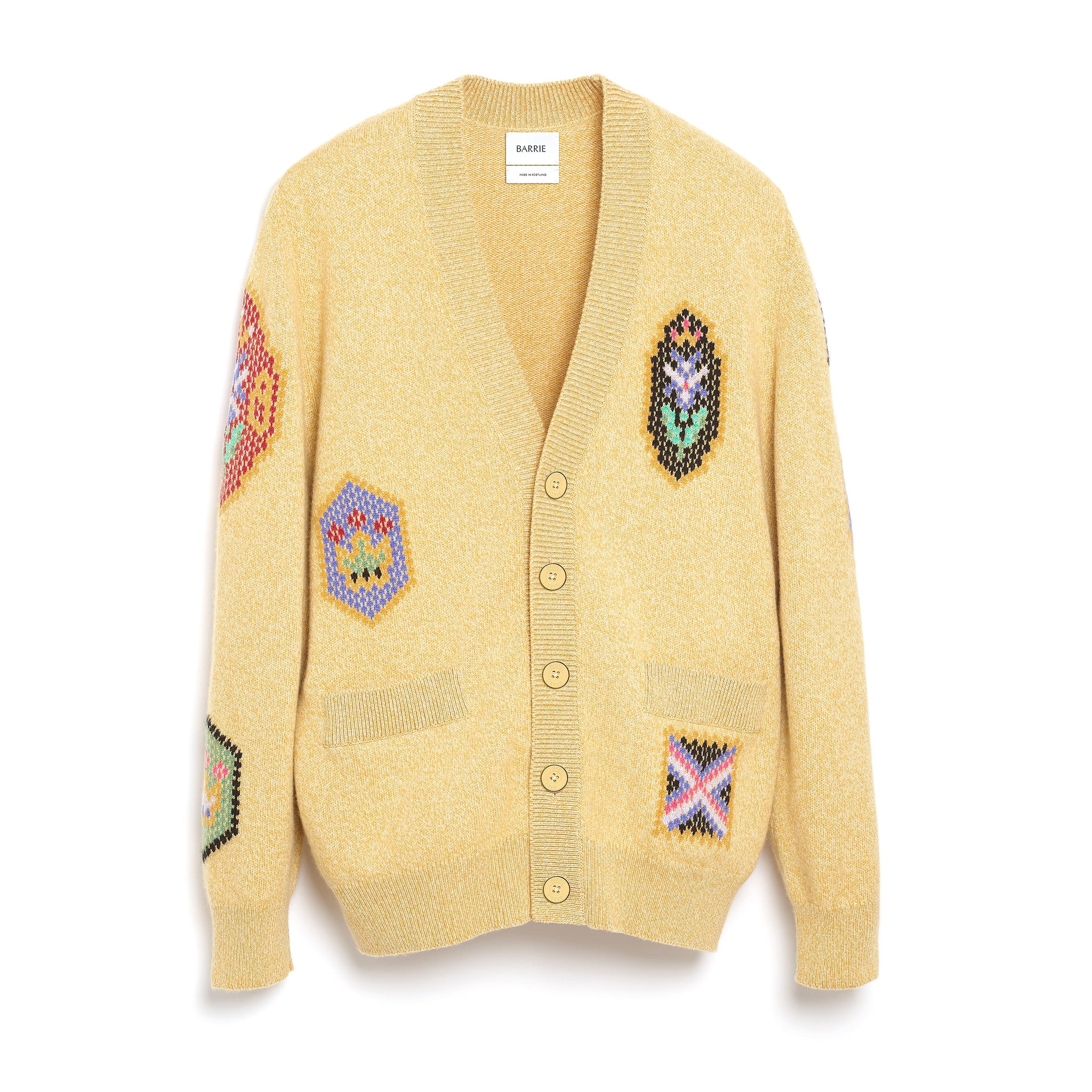 Cardigan col V en cachemire à symboles écossais | Barrie - Barrie