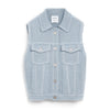 barrie Veste Denim oversize sans manches en cachemire et coton