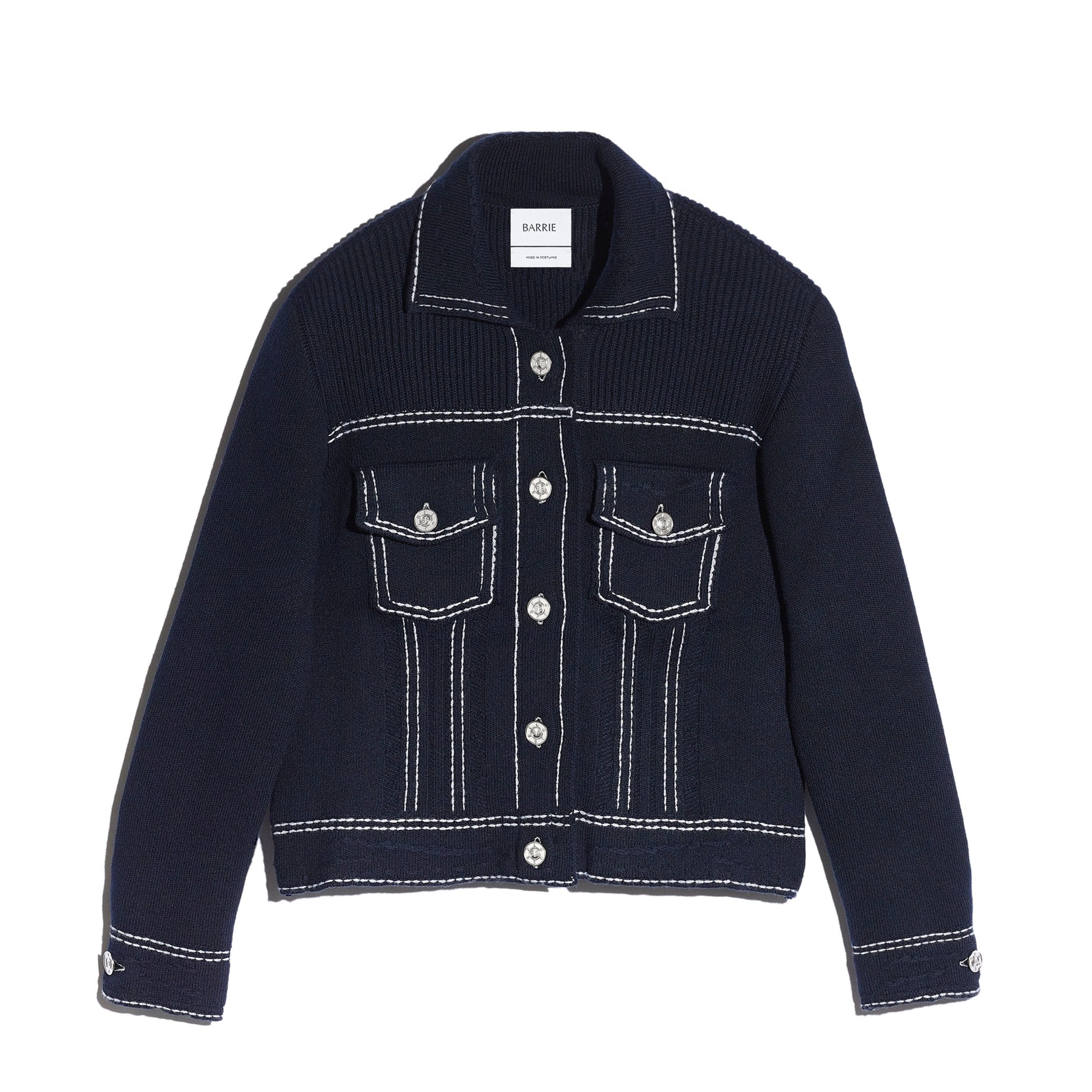 Veste Denim ajustée en cachemire et coton