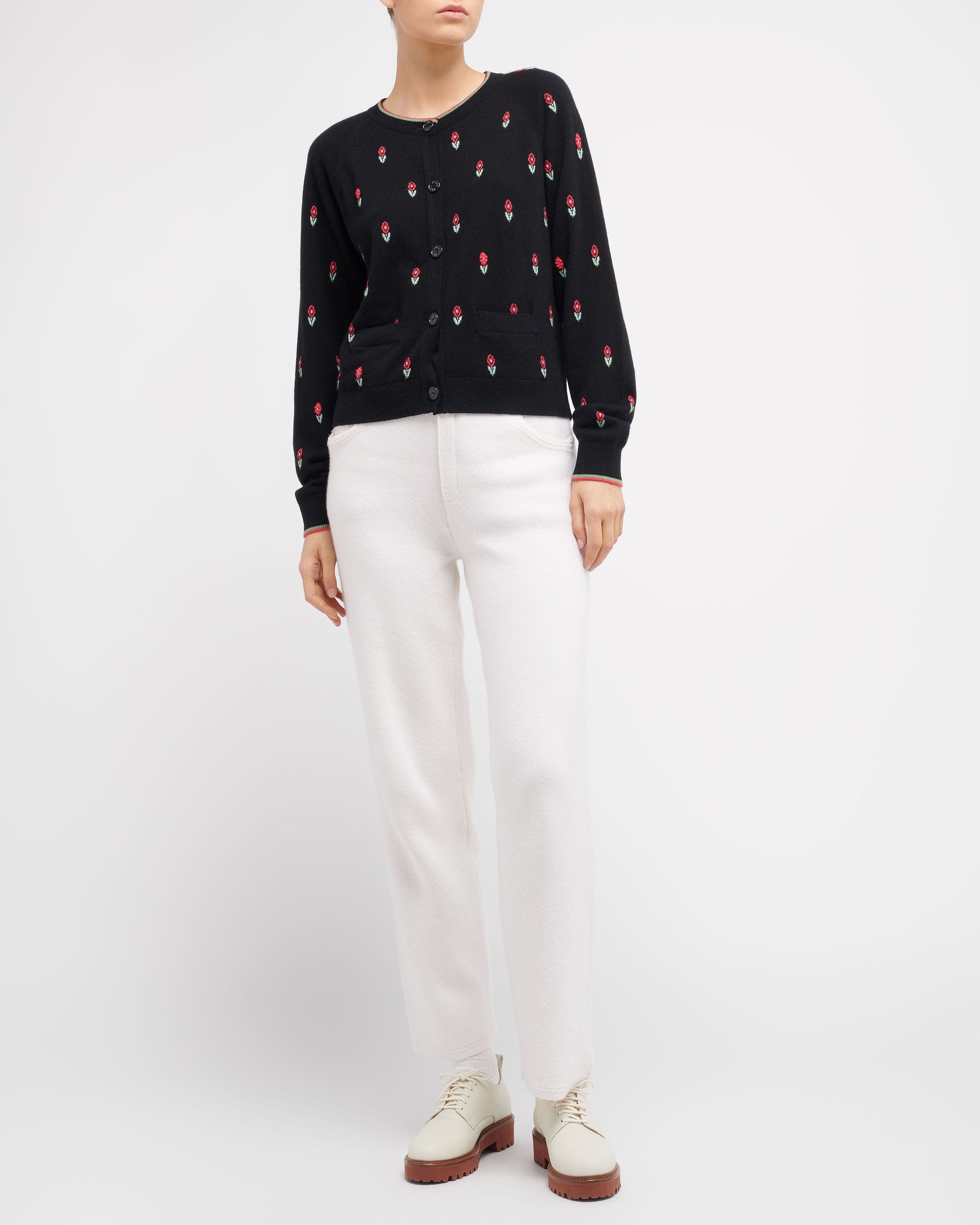 Denim cashmere and cotton boyfriend trousers | Barrie - Barrie