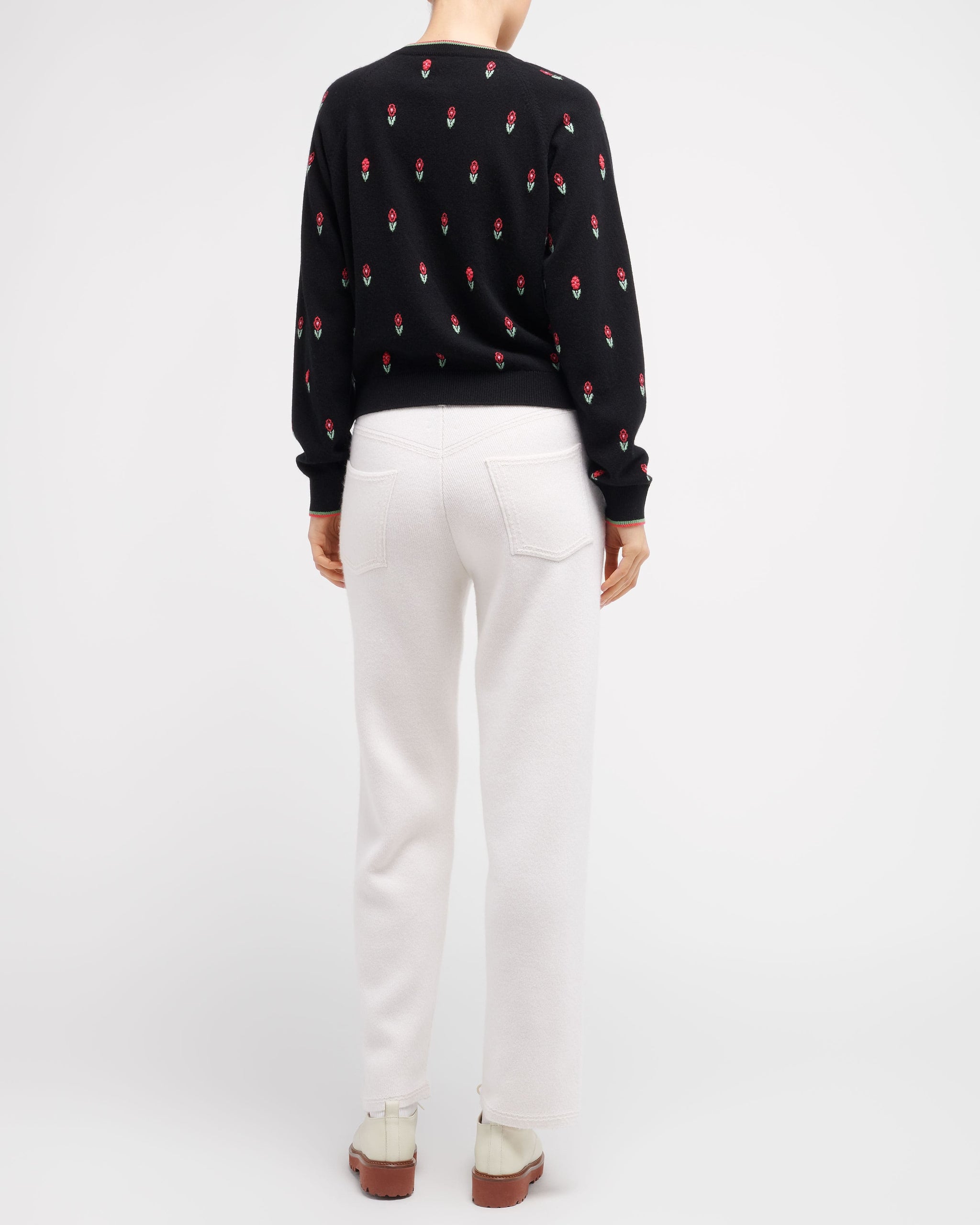 Denim cashmere and cotton boyfriend trousers | Barrie - Barrie