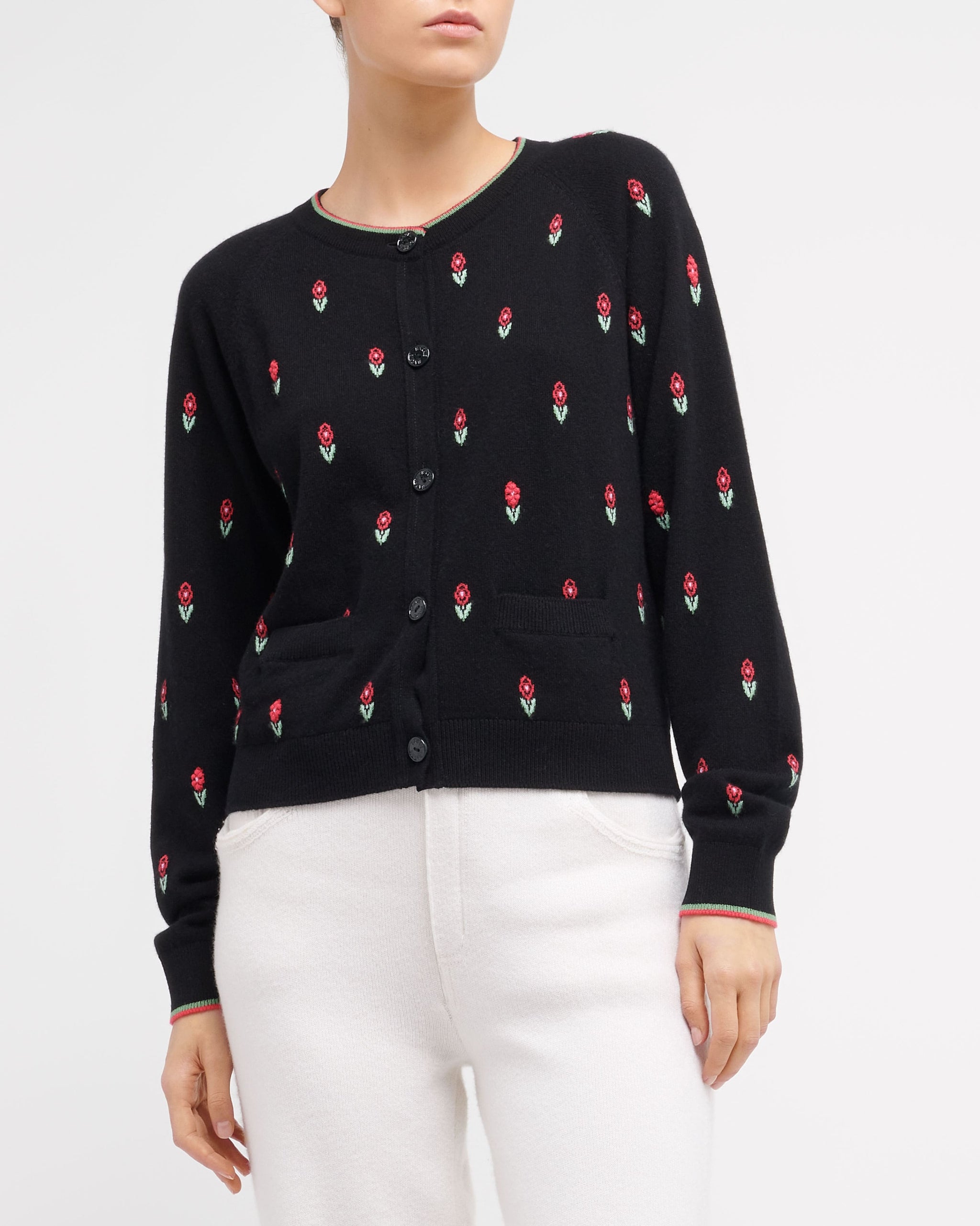 Denim cashmere and cotton boyfriend trousers | Barrie - Barrie