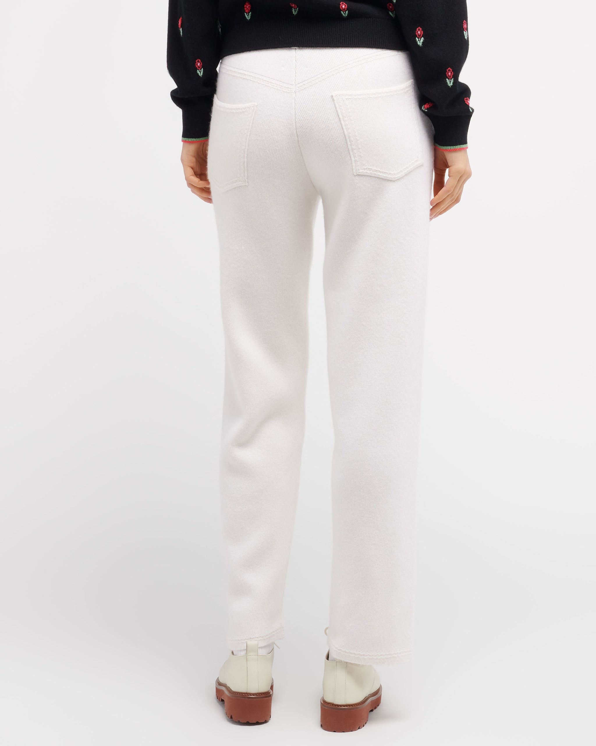Denim cashmere and cotton boyfriend trousers | Barrie - Barrie