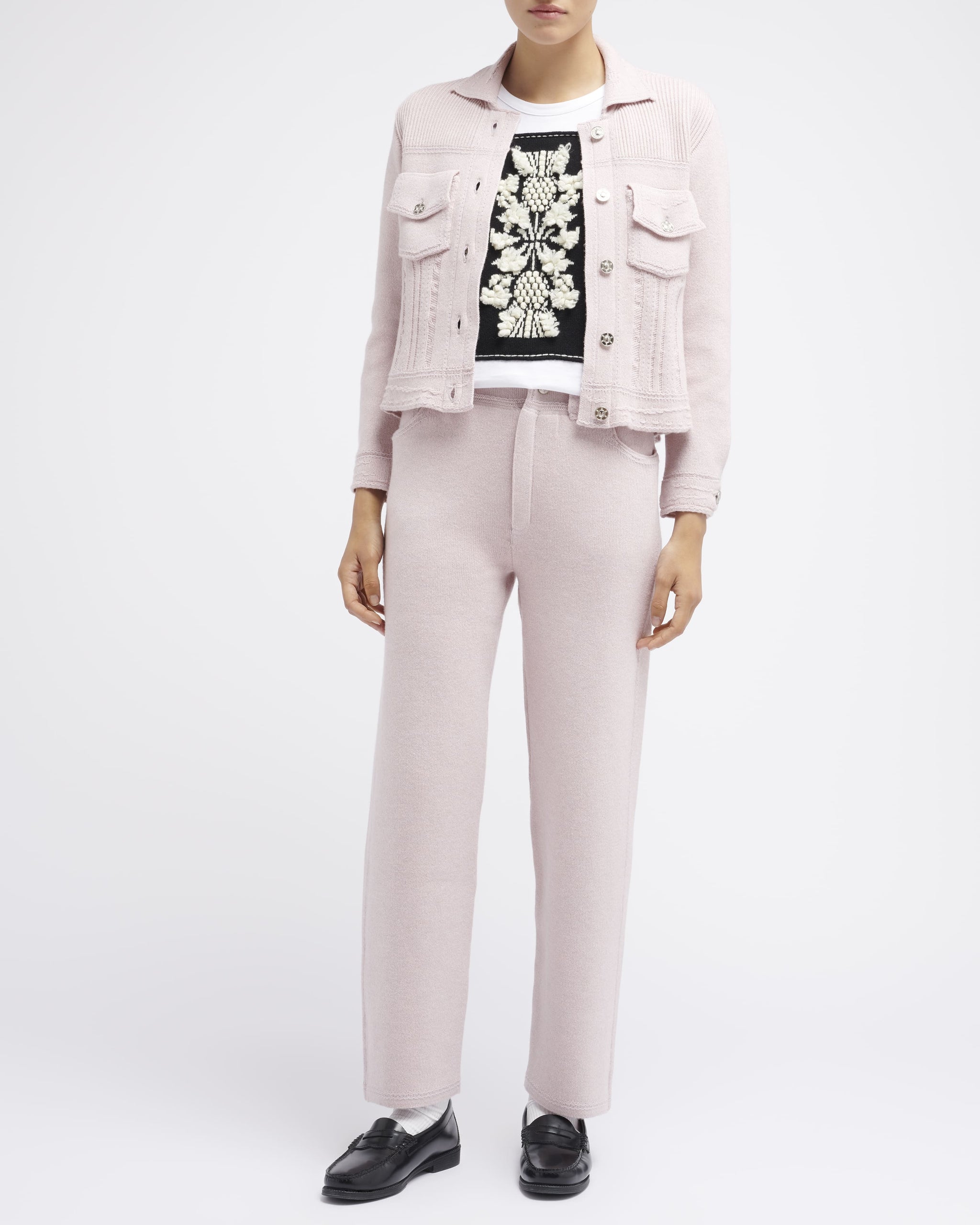 Pantalon Denim boyfriend en cachemire et coton | Barrie - Barrie