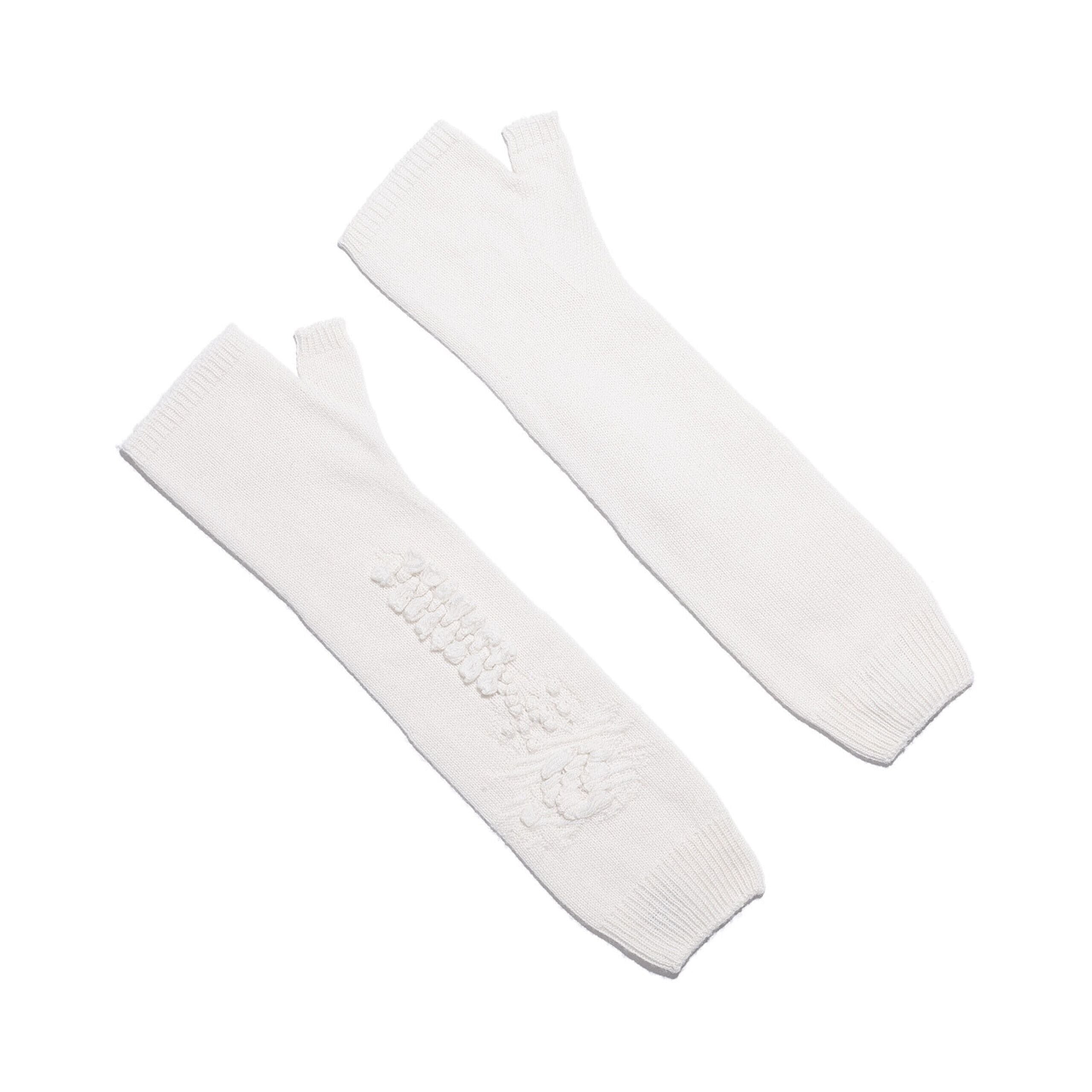 Long cashmere fingerless gloves