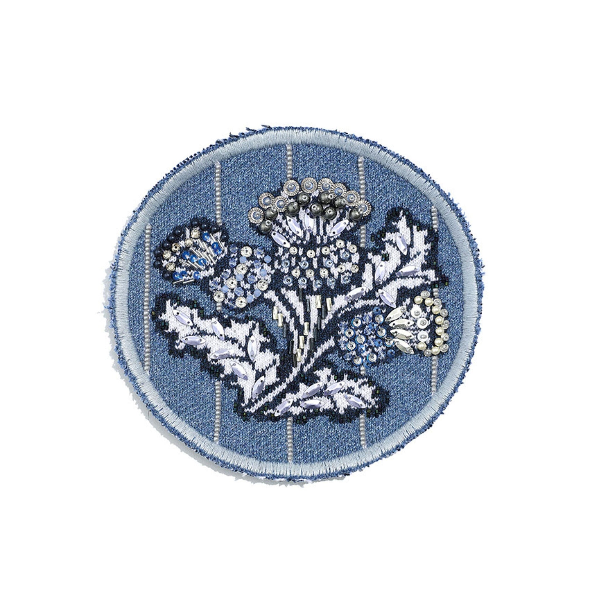 Cashmere and cotton embroidered patch | Barrie - Barrie