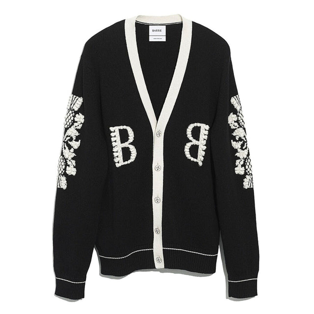 Cardigan col V logo B en cachemire | Barrie - Barrie