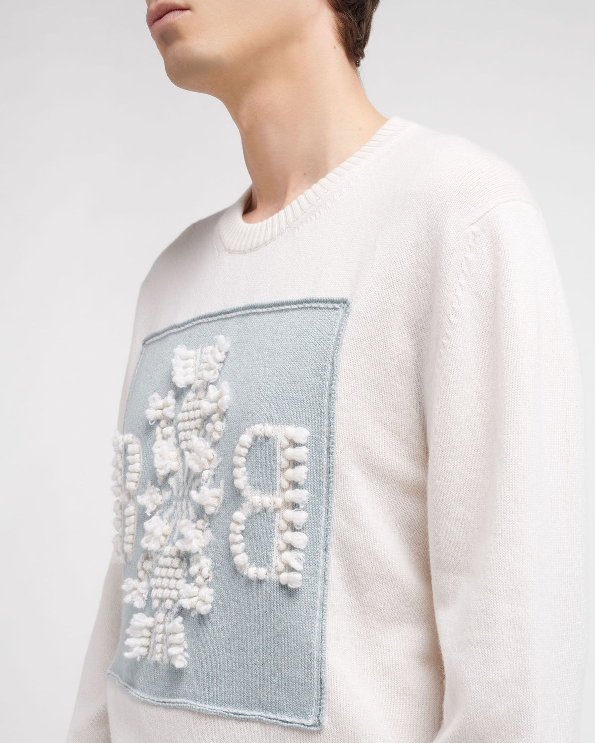 3D cashmere logo round-neck jumper – Barrie.com