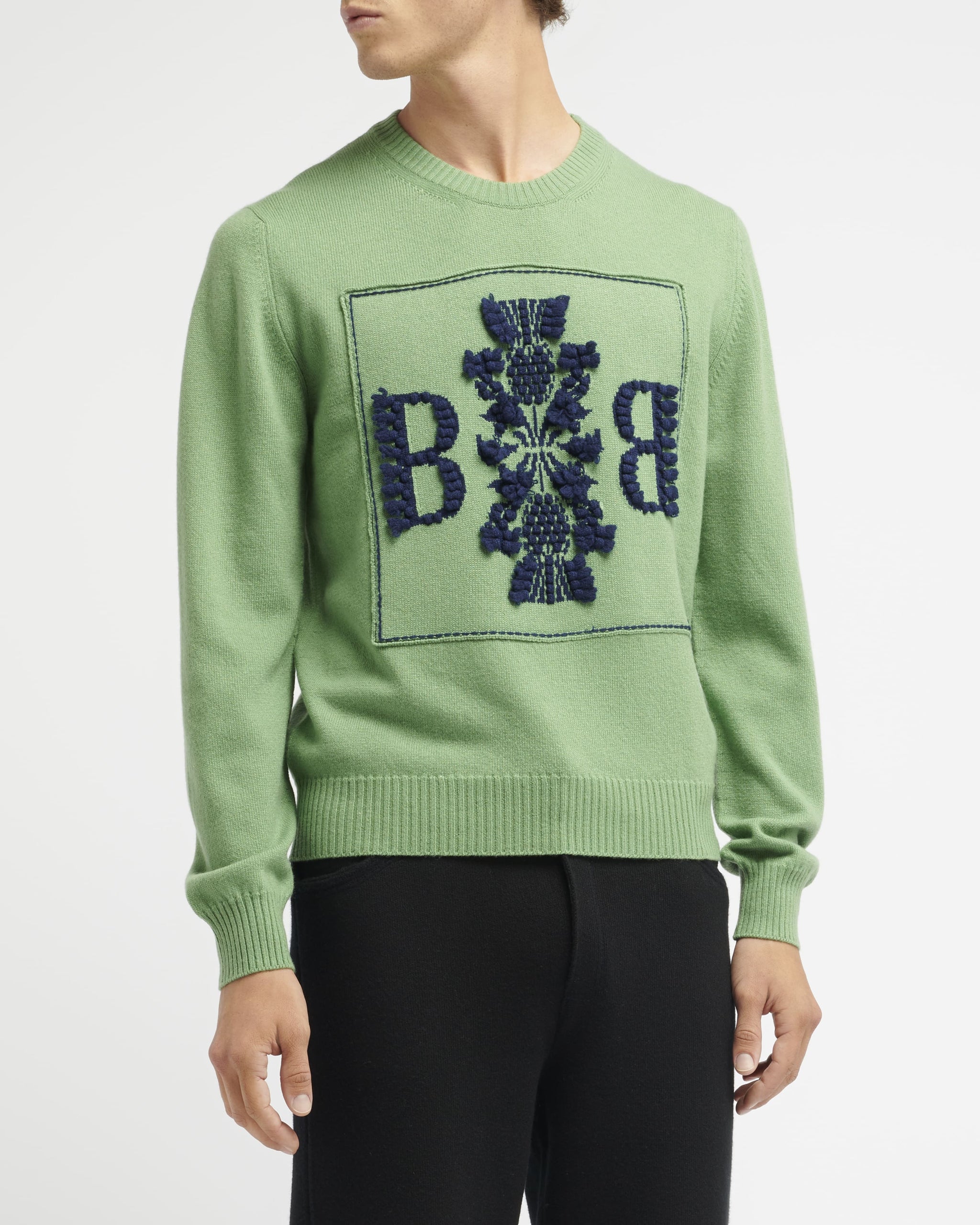 Pull col rond logo 3D en cachemire | Barrie - Barrie