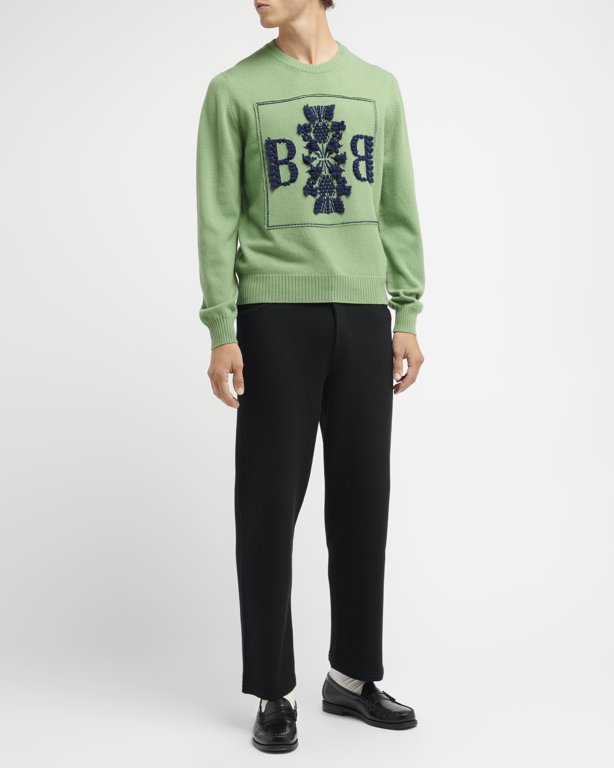 Pull col rond logo 3D en cachemire | Barrie - Barrie