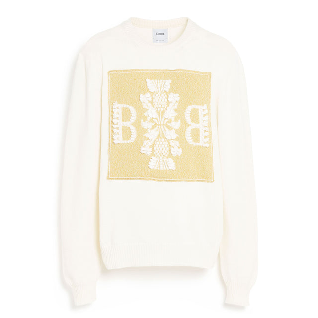 Pull col rond logo 3D en cachemire | Barrie - Barrie