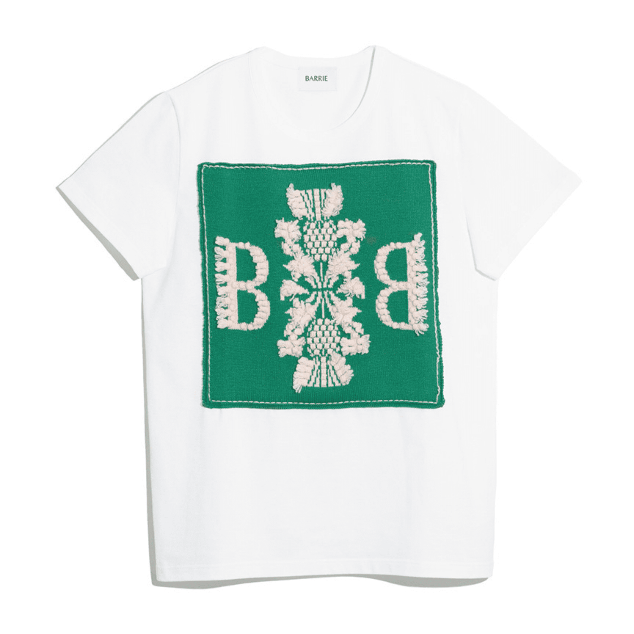 Cotton t shirt with Barrie logo cashmere patch Barrie