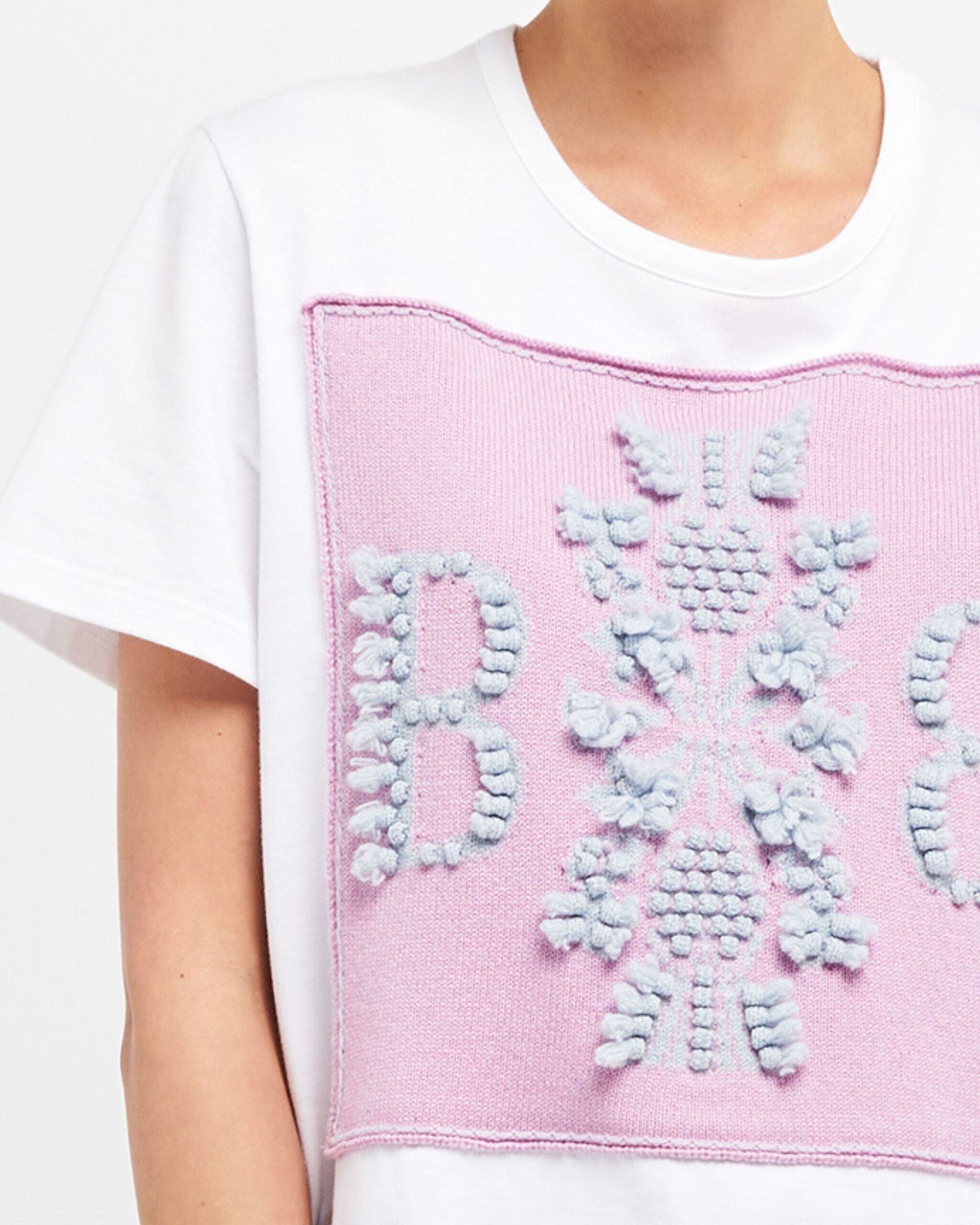 T-Shirt avec patch logo B en cachemire | Barrie - Barrie