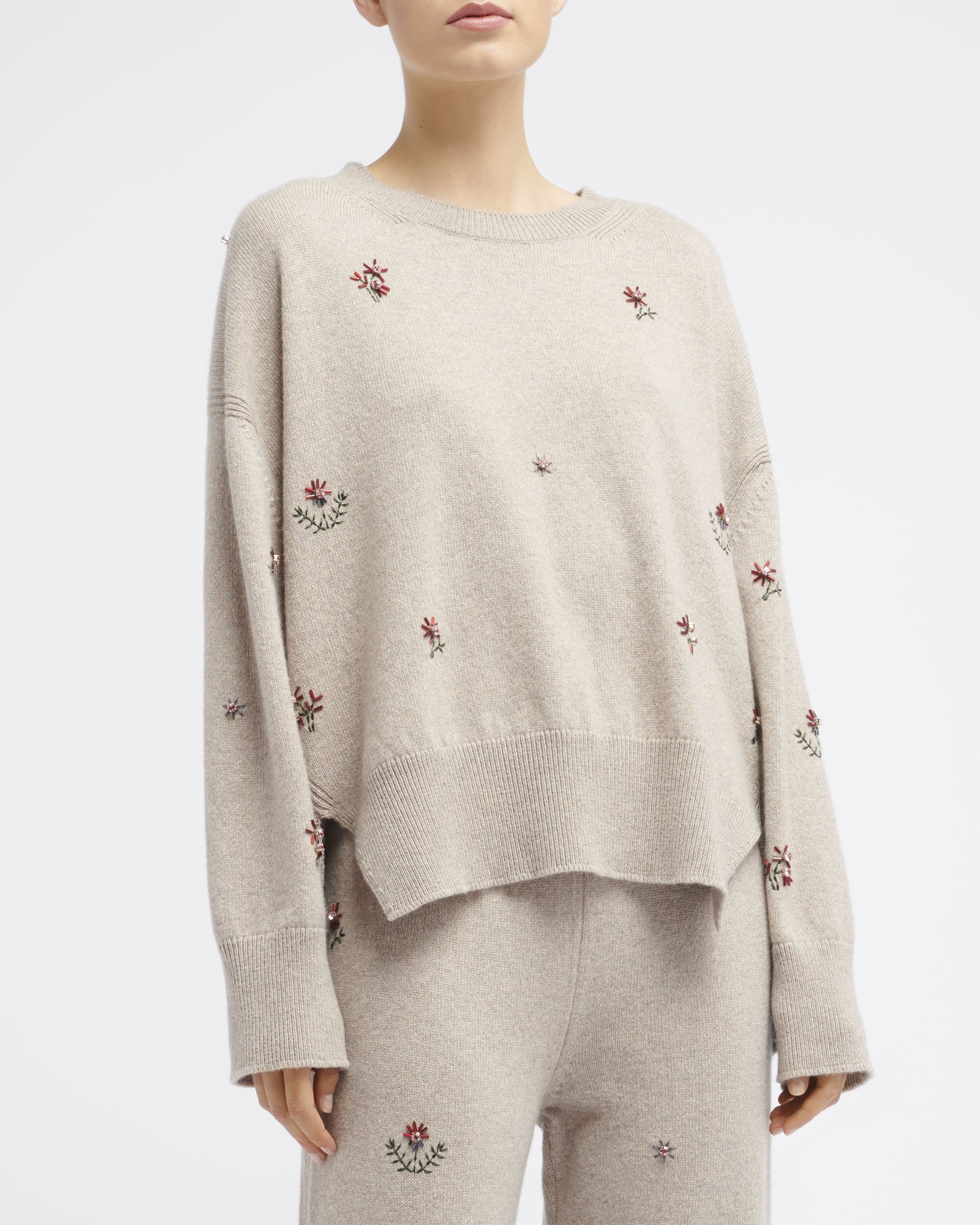 Pull iconique oversize en cachemire brodé | Barrie - Barrie