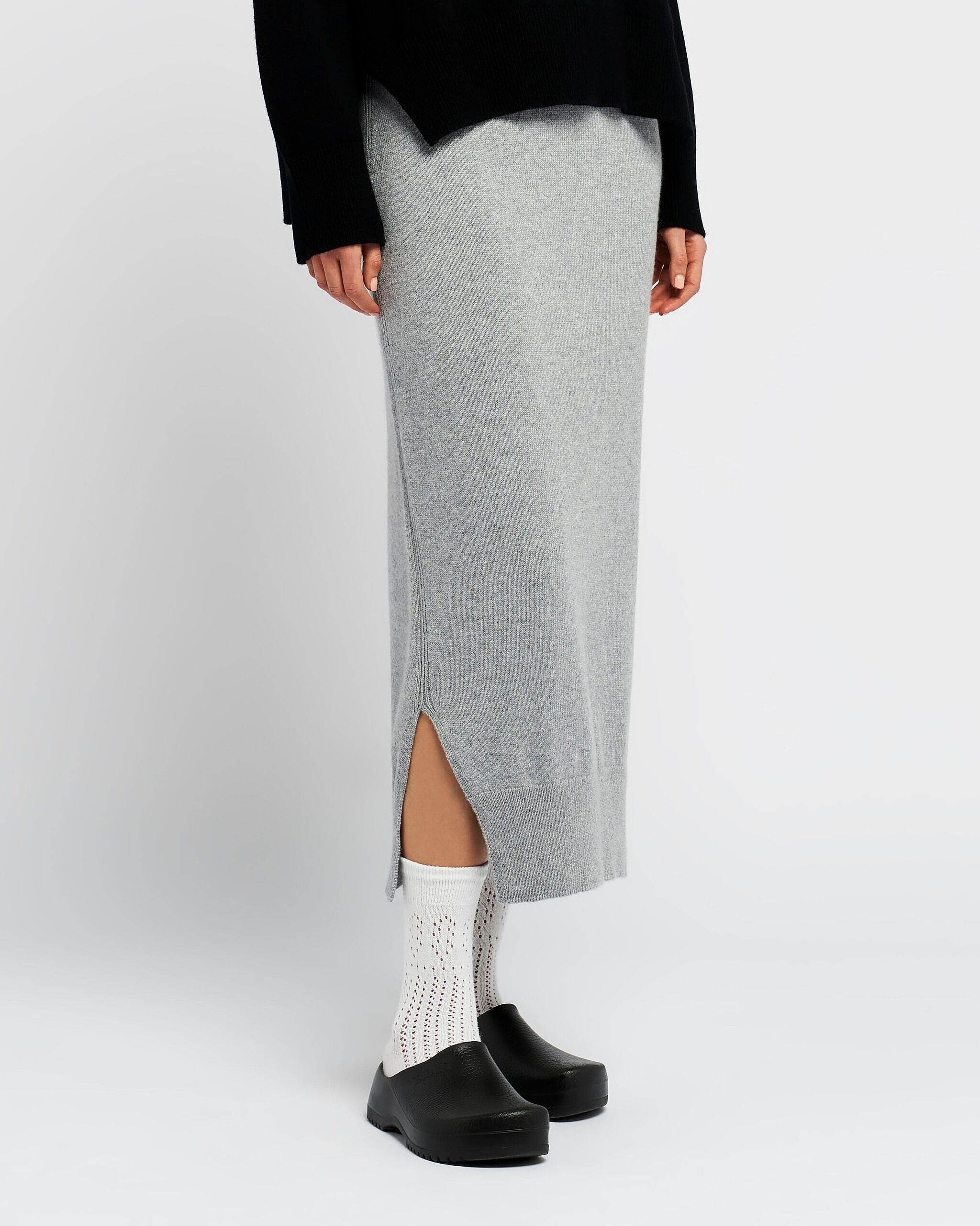 캐시미어 미디 스커트 | Barrie - Barrie