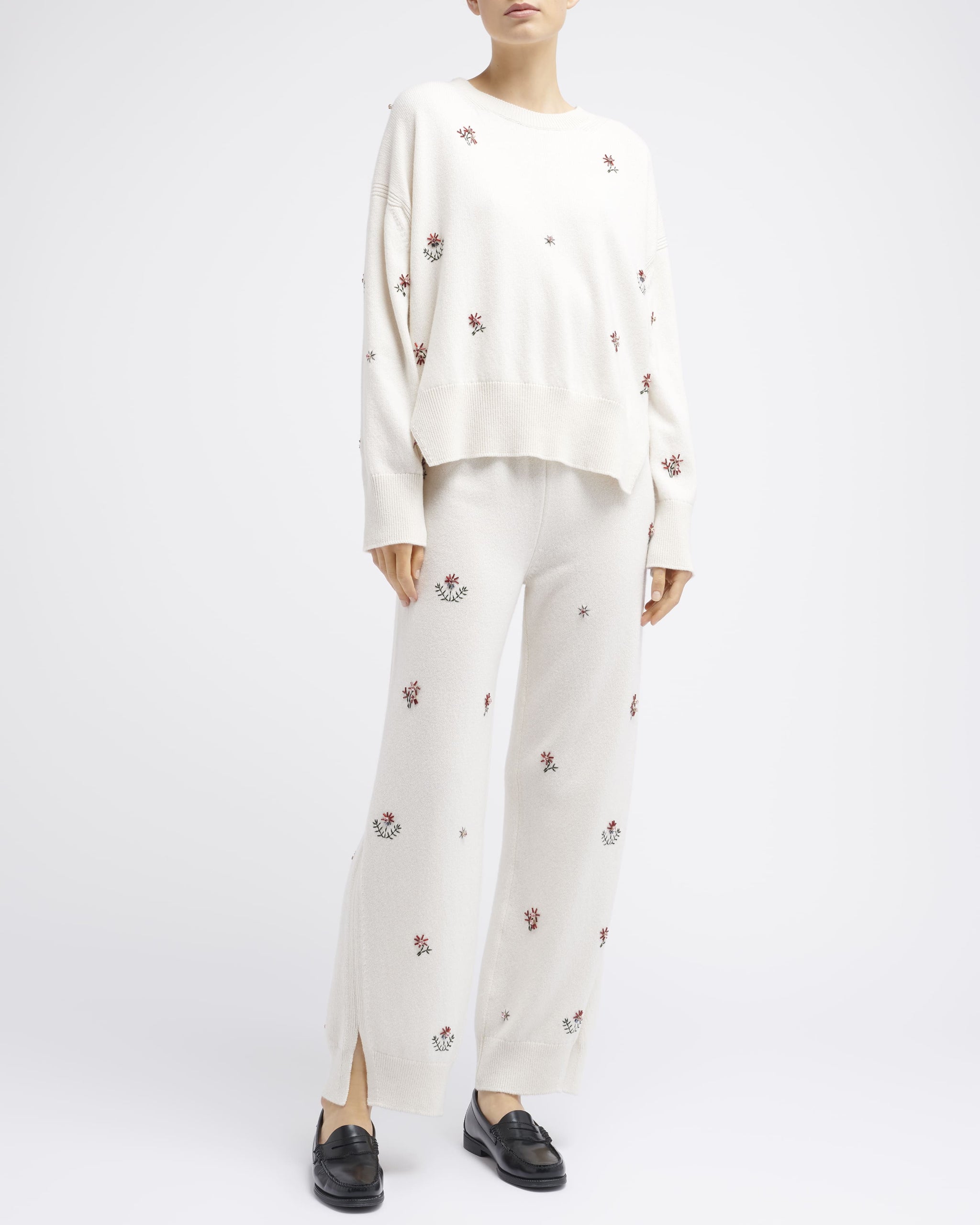 Pantalon iconique en cachemire brodé | Barrie - Barrie