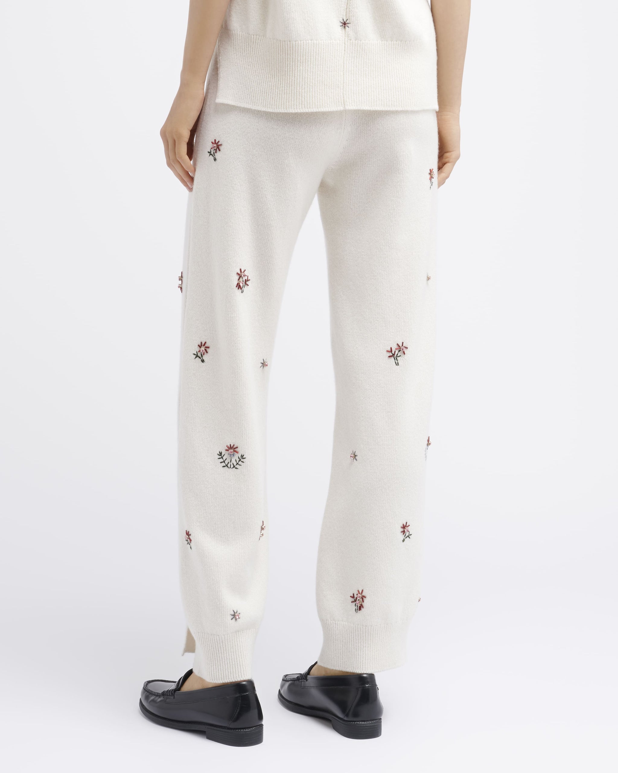 Pantalon iconique en cachemire brodé | Barrie - Barrie