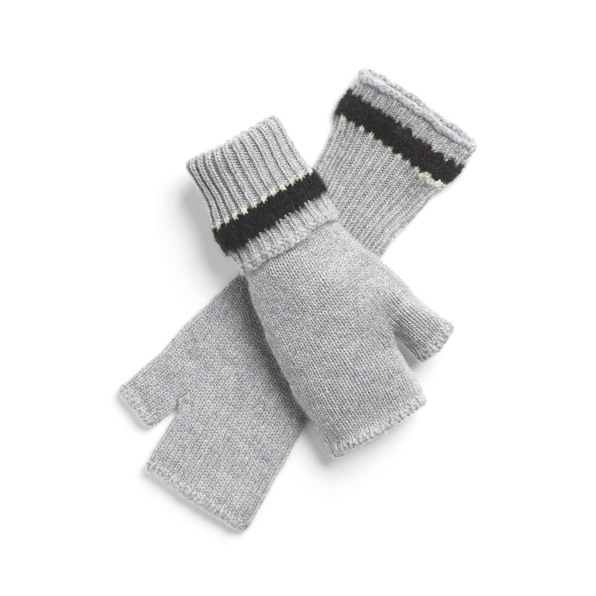 Shearling-effect cashmere fingerless gloves | Barrie - Barrie