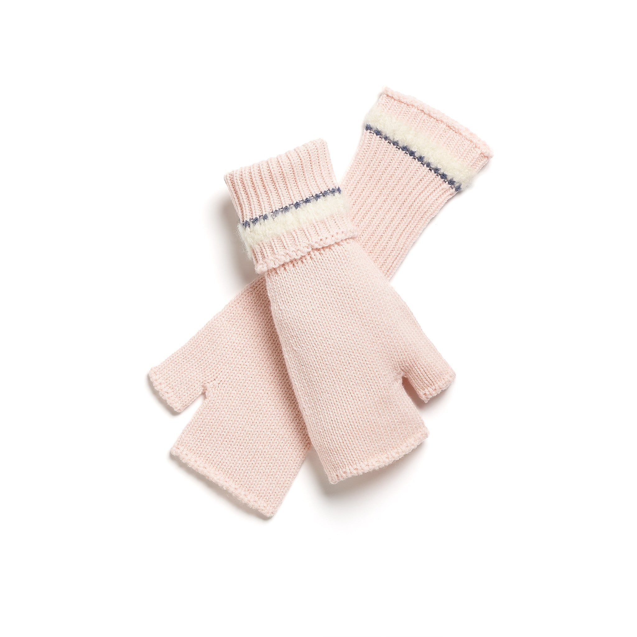 Shearling-effect cashmere fingerless gloves | Barrie - Barrie