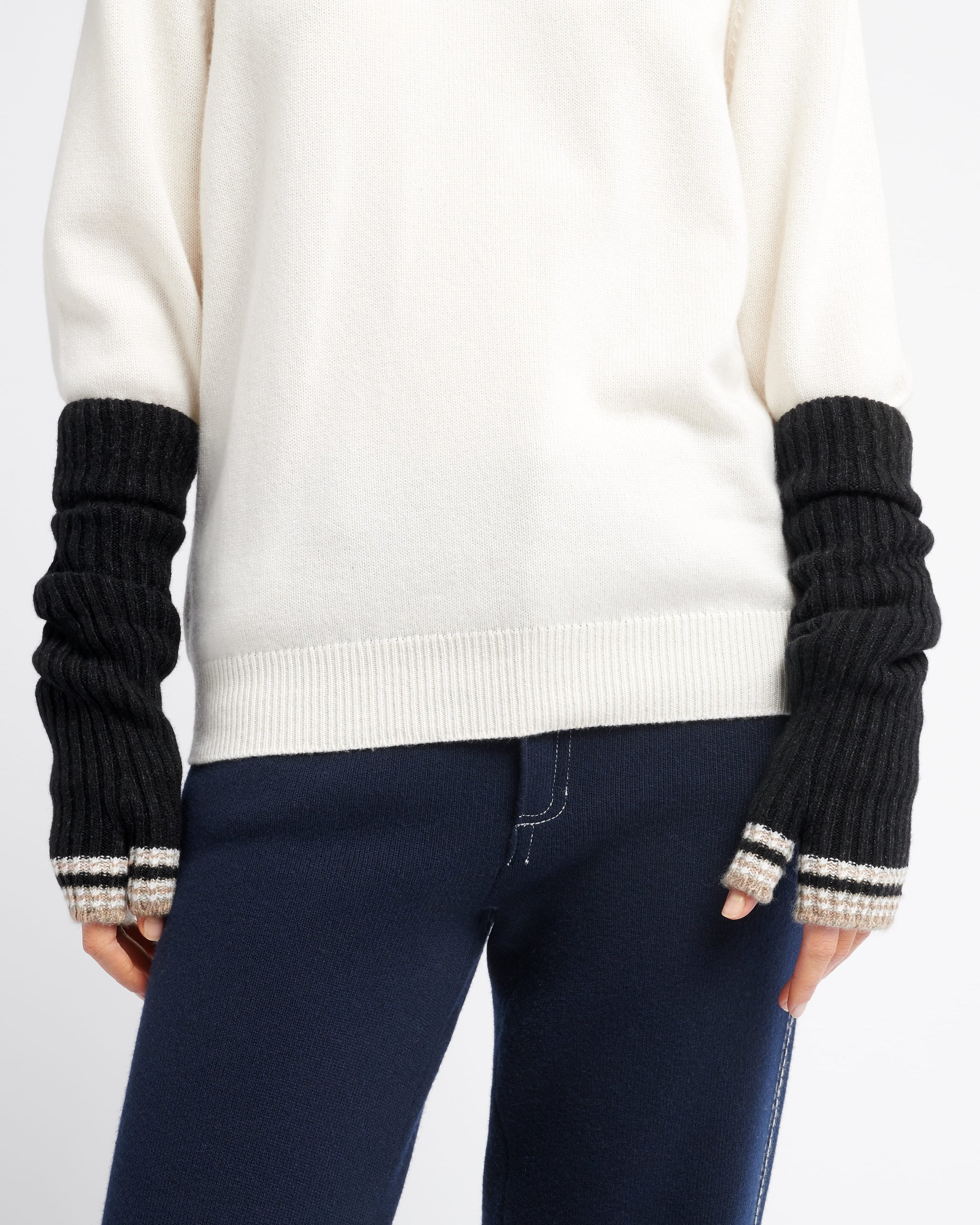 Fingerless gloves in flecked cashmere | Barrie - Barrie