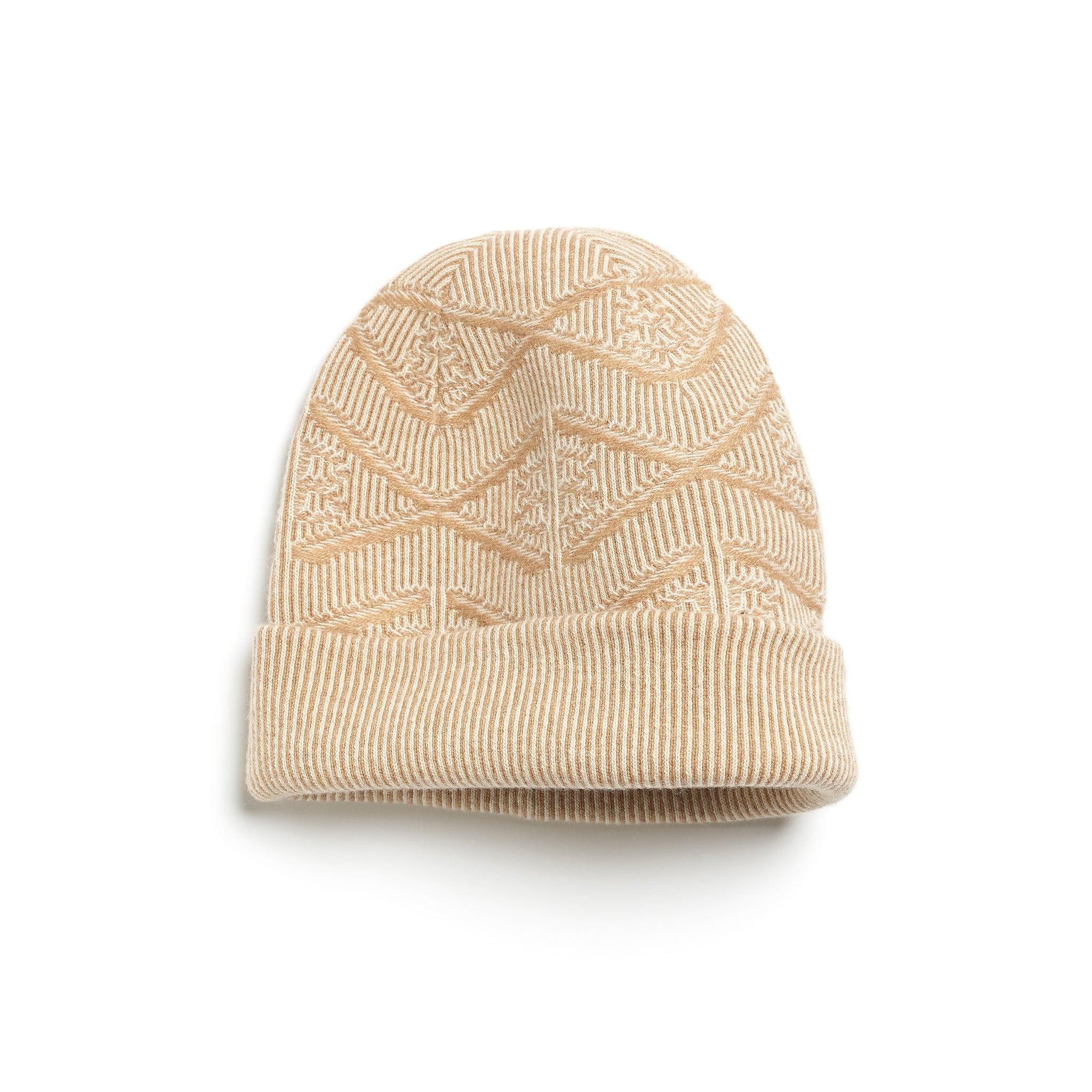 Beanie hat in cashmere with a monogram motif | Barrie - Barrie