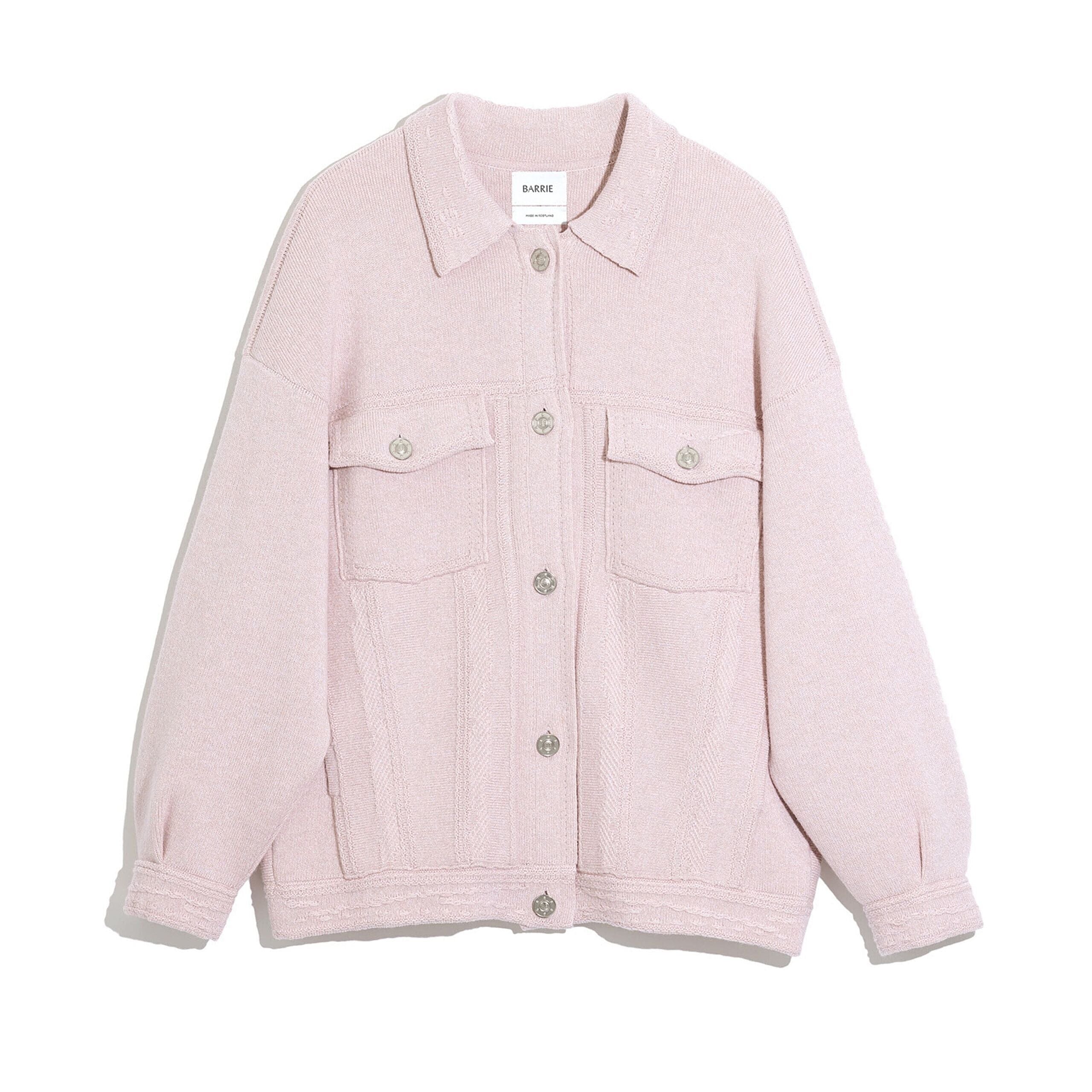 Denim oversized cashmere and cotton jacket – Barrie.com