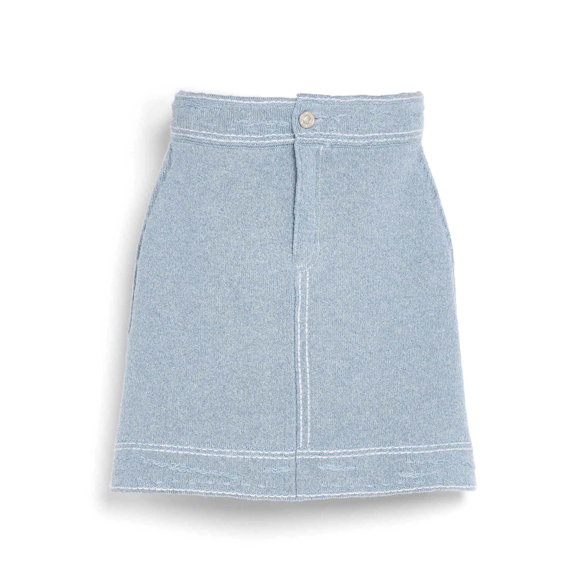 Denim cashmere and cotton skirt | Barrie - Barrie