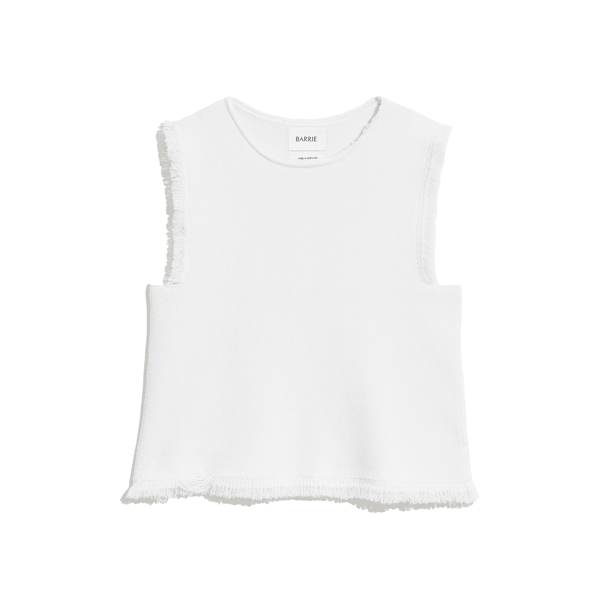 Denim fringed cashmere and cotton top | Barrie - Barrie