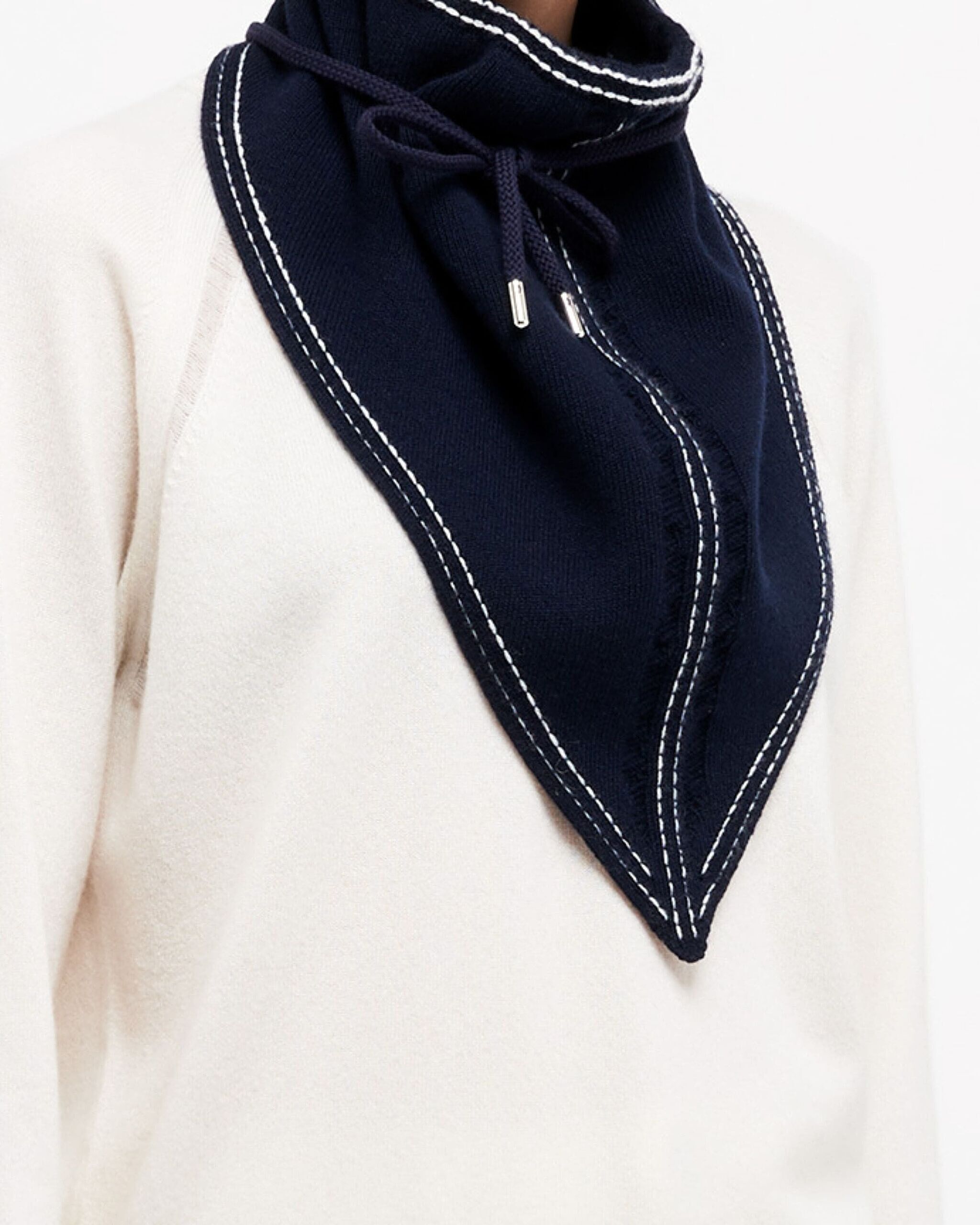 Foulard Denim en cachemire et coton | Barrie - Barrie