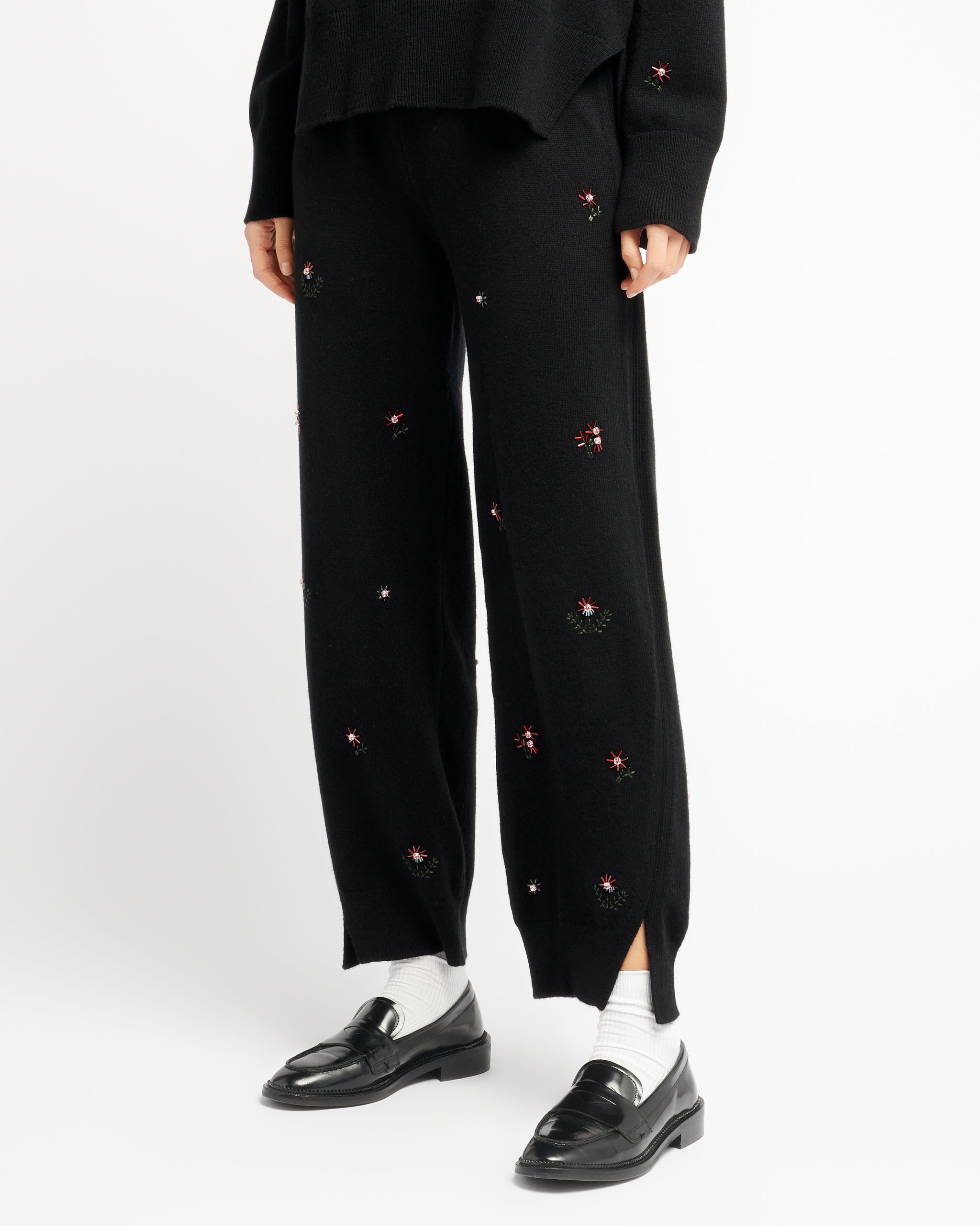 Iconic embroidered trousers in cashmere | Barrie - Barrie